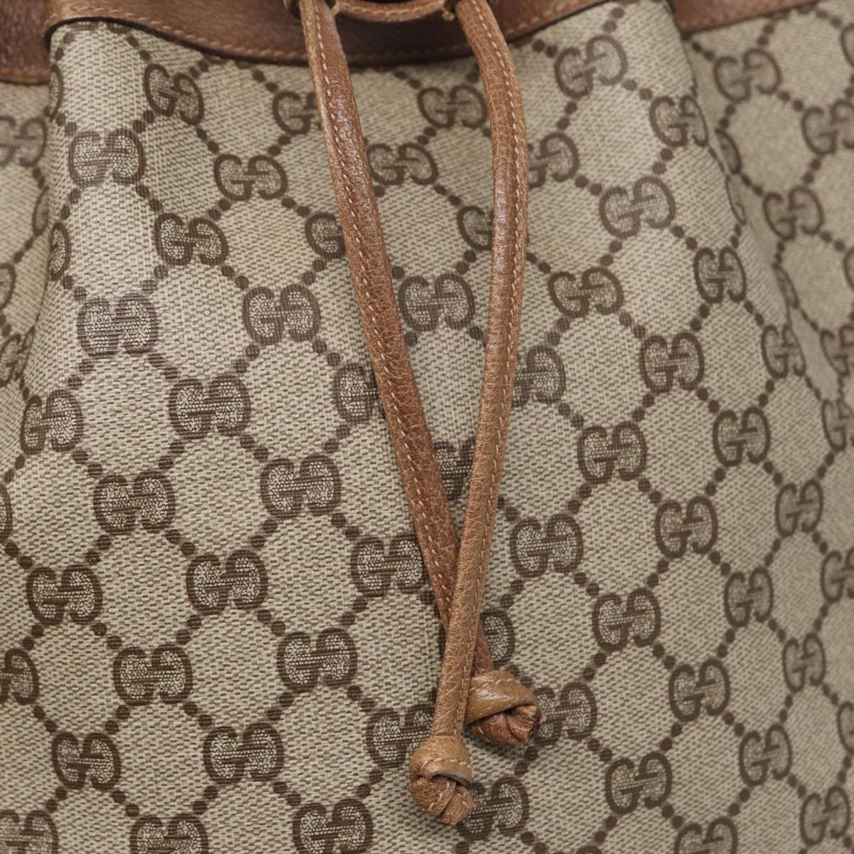 GUCCI GG Supreme Web Sherry Line Shoulder Bag PVC Beige 72 02 034 84766