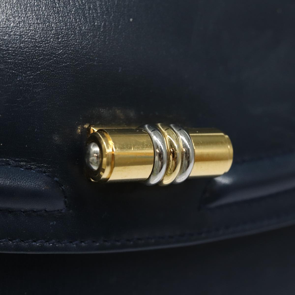 GUCCI Hand Bag Leather Navy 84810