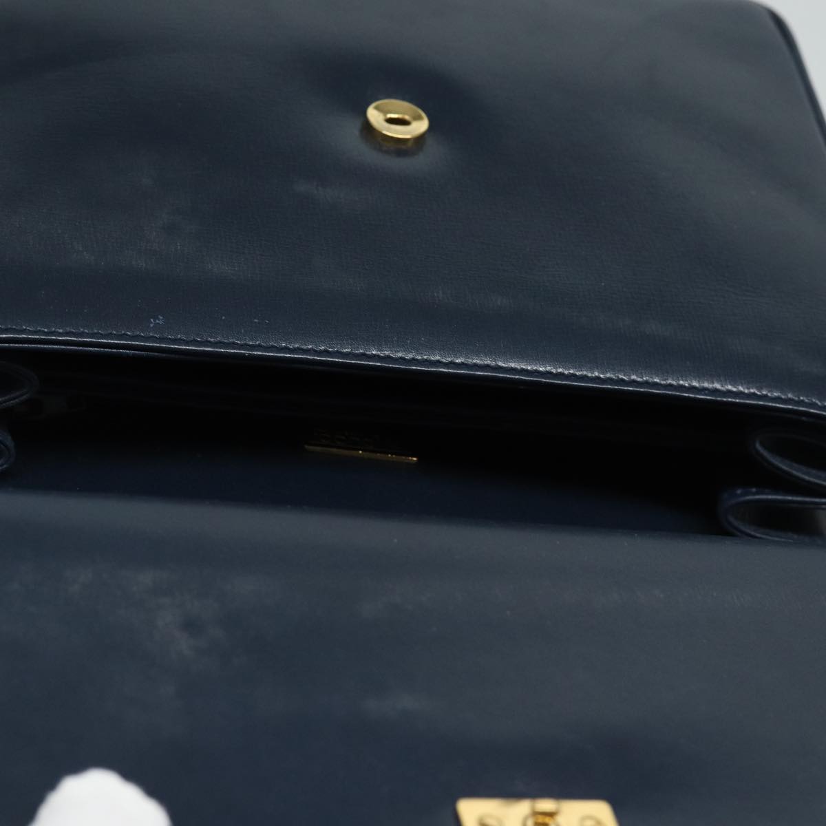 GUCCI Hand Bag Leather Navy 84810