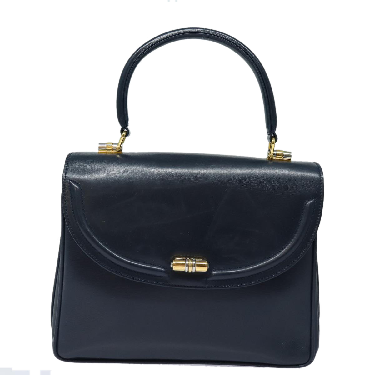 GUCCI Hand Bag Leather Navy 84810