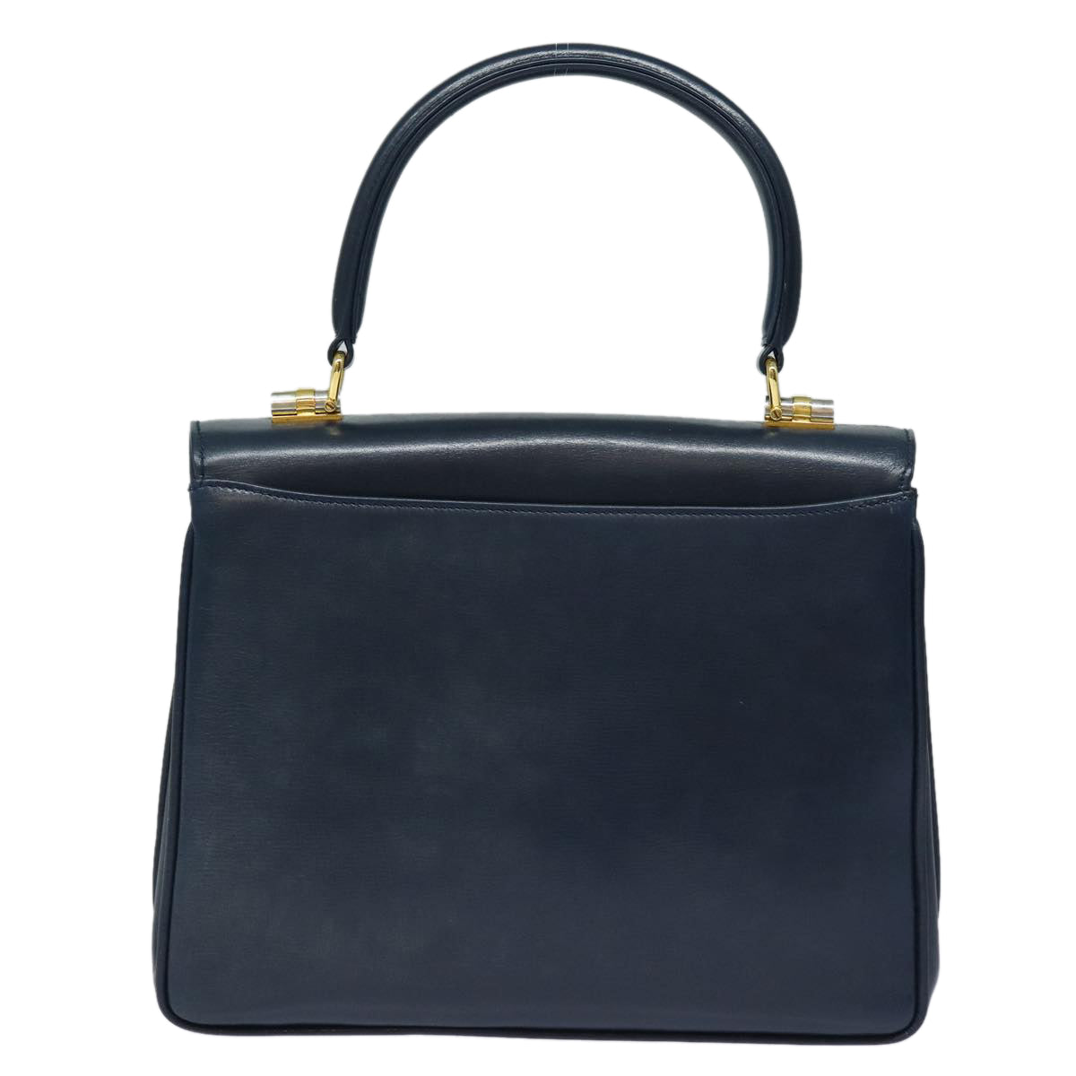 GUCCI Hand Bag Leather Navy 84810