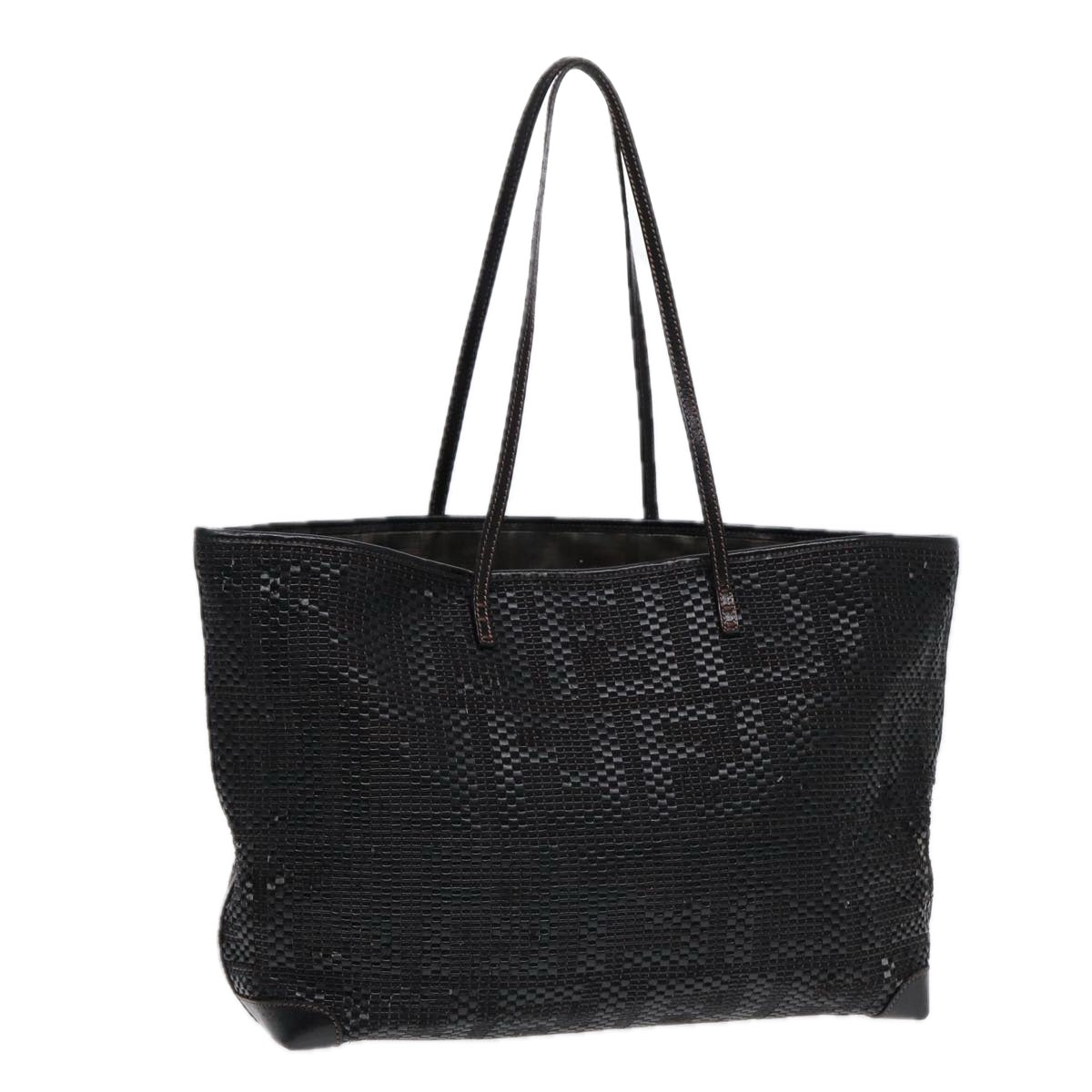 FENDI Tote Bag Leather Black 84824