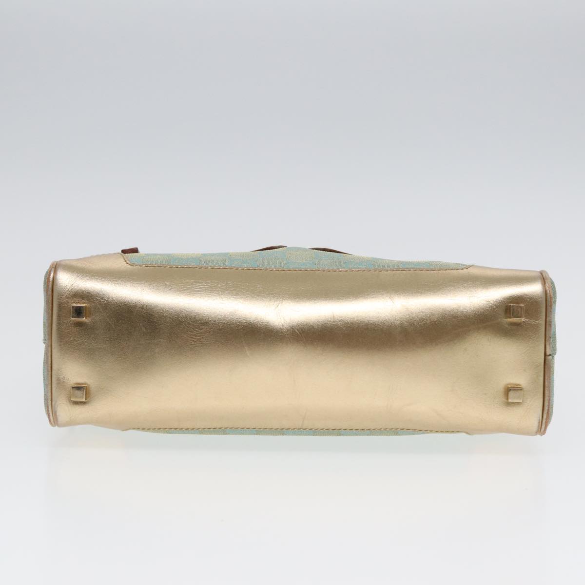 GUCCI GG Canvas Hand Bag Blue Gold 000 0852 84930