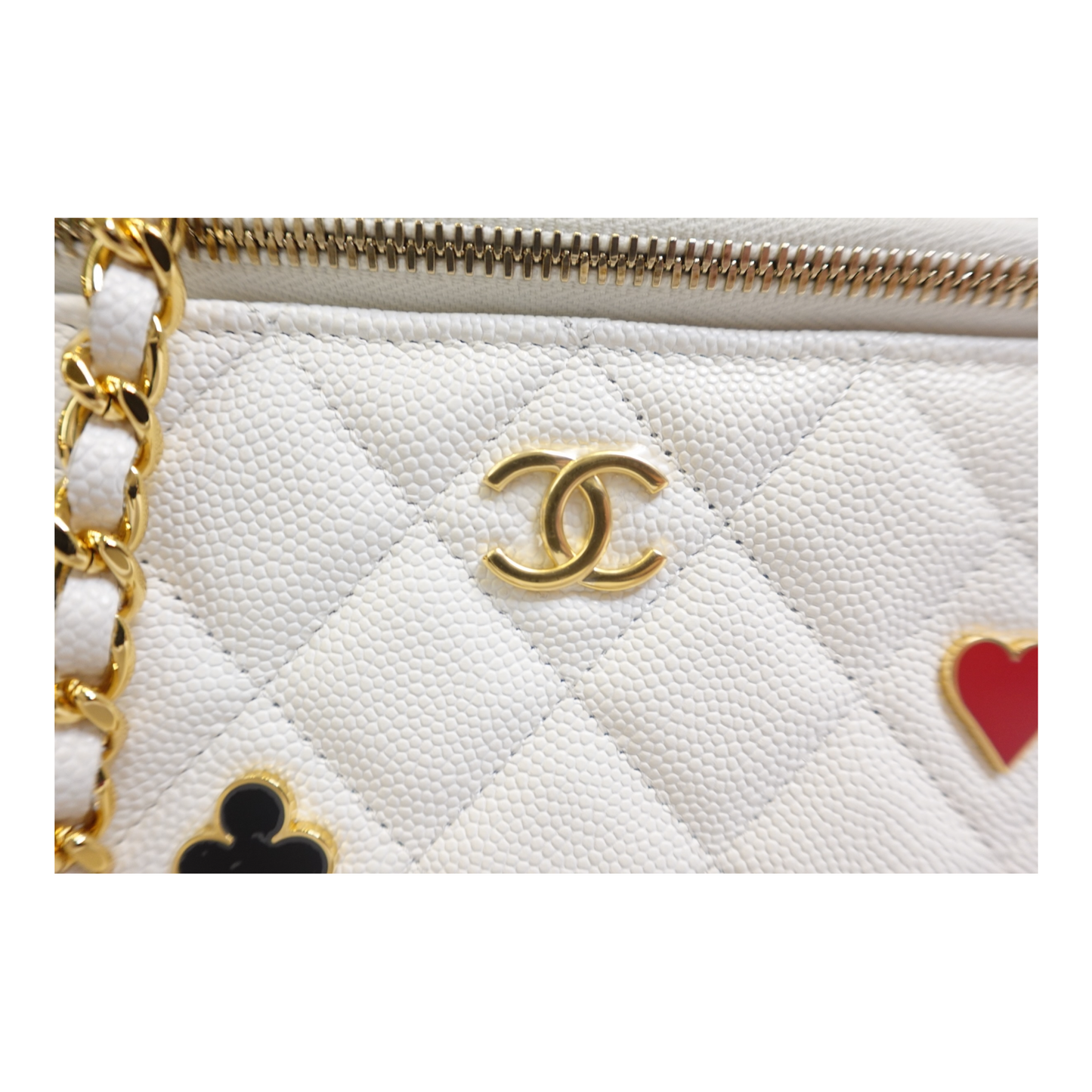 Chanel Coco Casino Caviar Quilted Small Vanity Case
