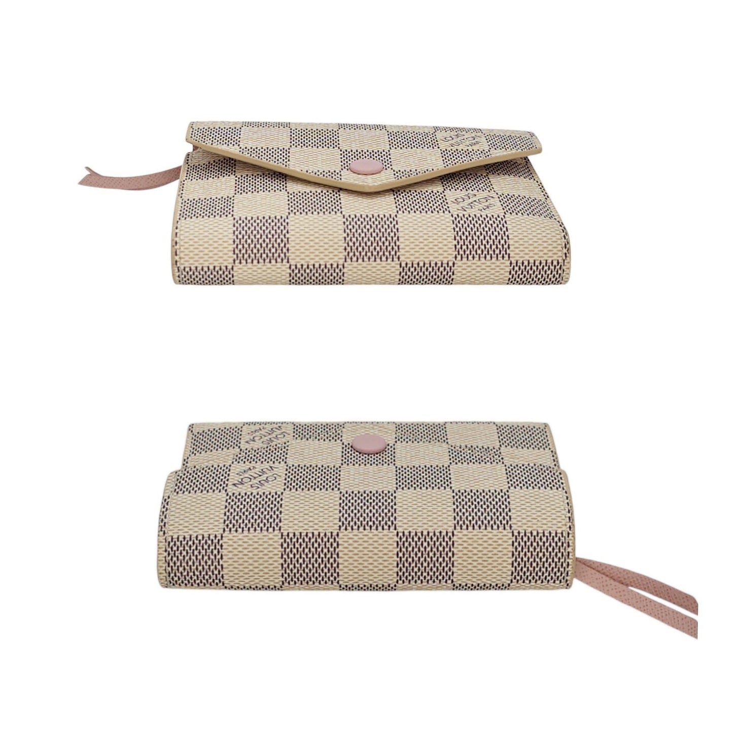 Louis Vuitton Damier Azur Victorine Rose Ballerine Wallet