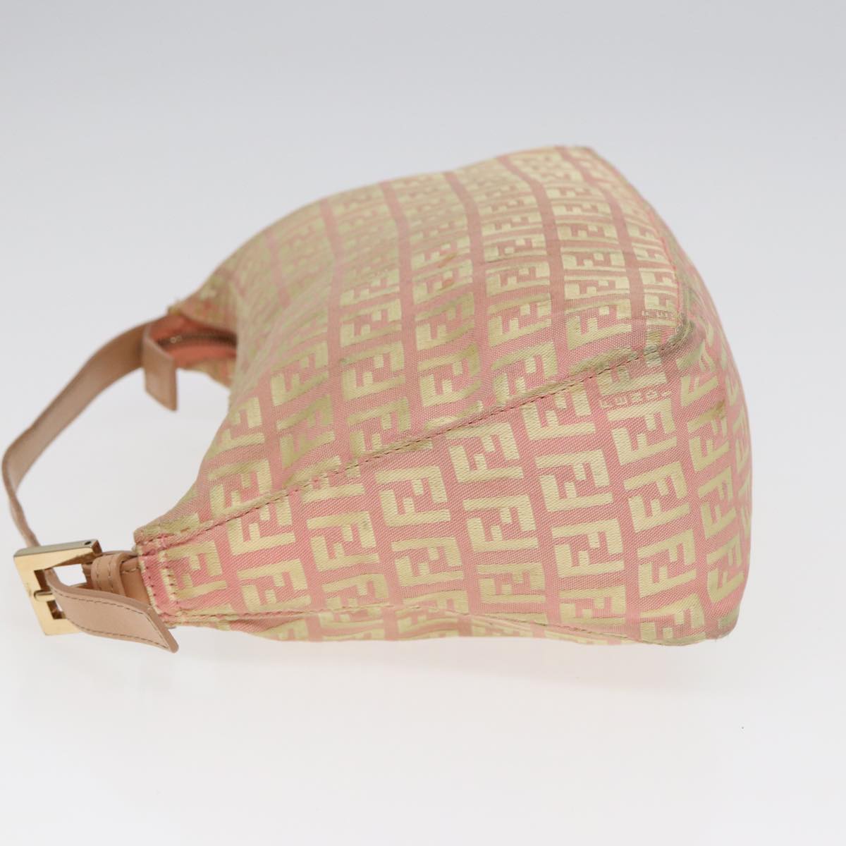 FENDI Zucchino Canvas Hand Bag Pink Gold 85309