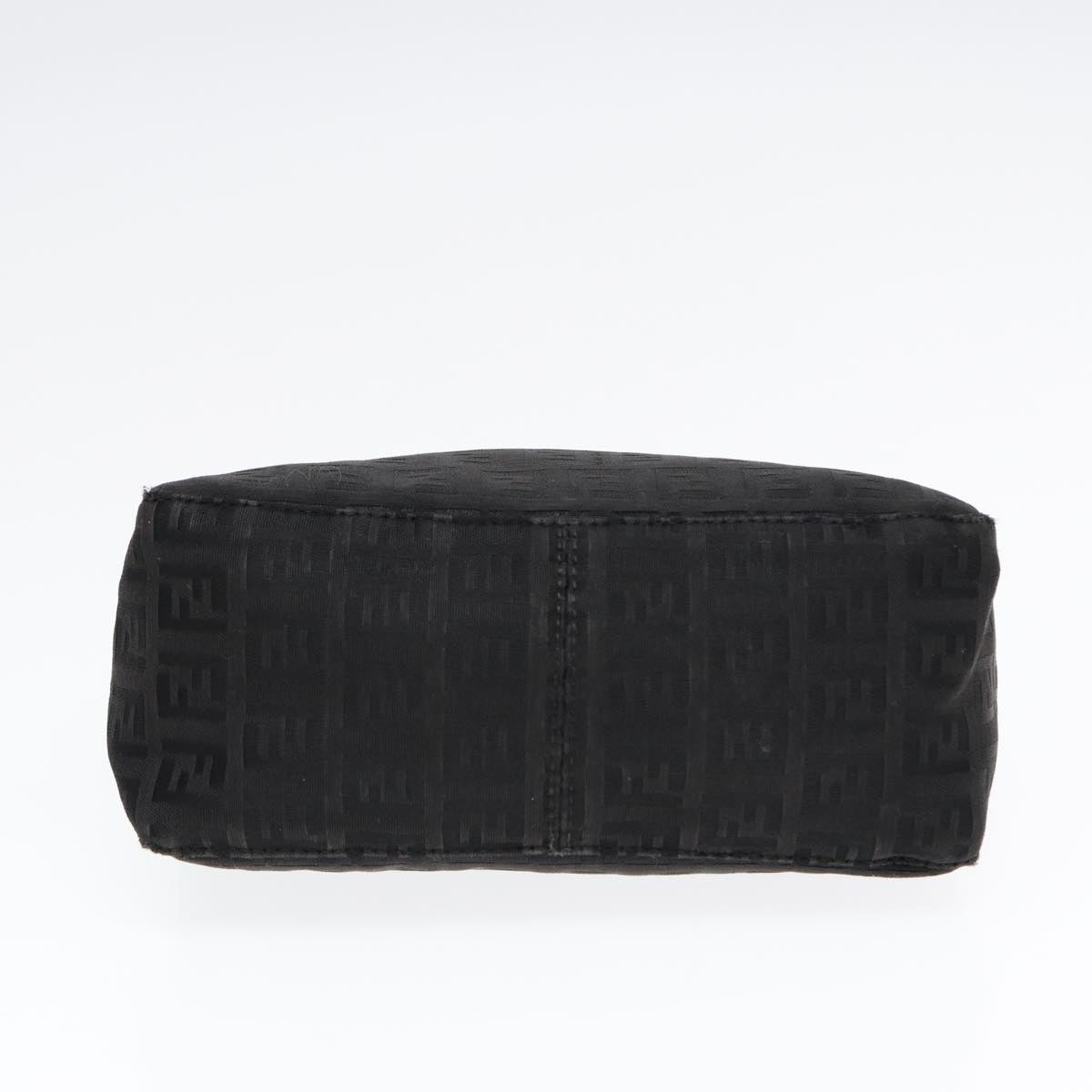 FENDI Zucchino Canvas Hand Pouch Black Silver 85554