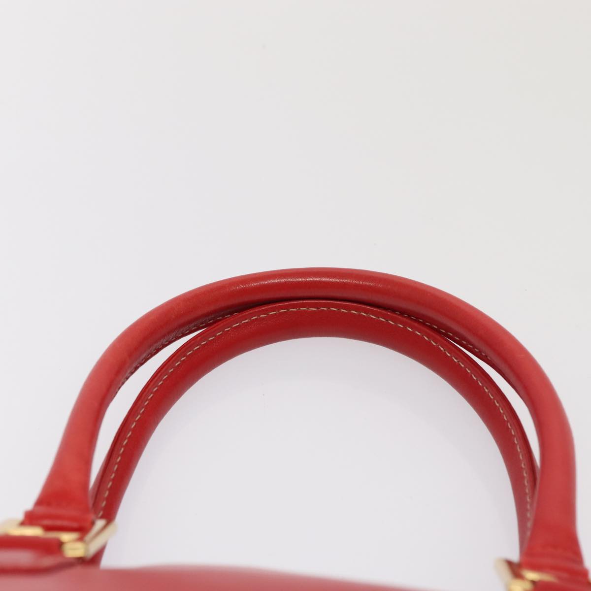 FENDI Hand Bag Leather 2way Red Gold 86044