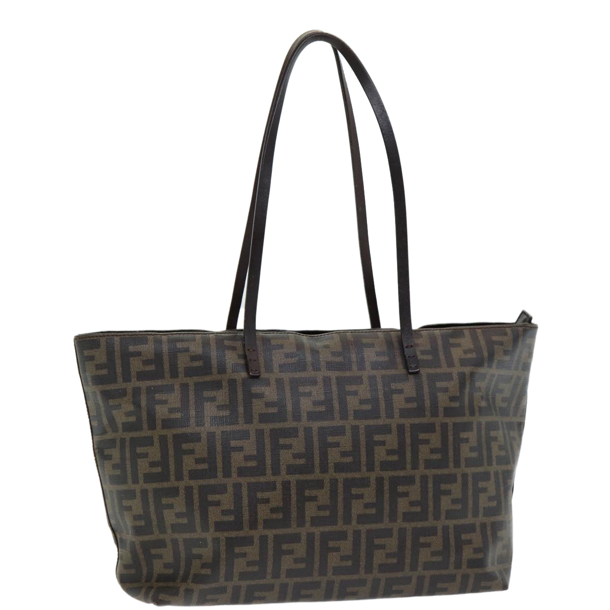 FENDI Zucca Canvas Tote Bag Brown Black gold 86249