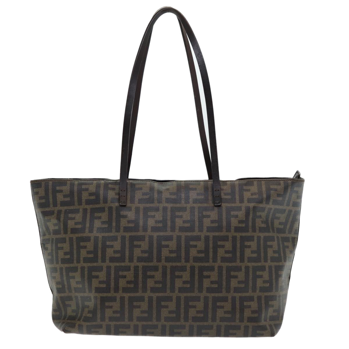 FENDI Zucca Canvas Tote Bag Brown Black gold 86249