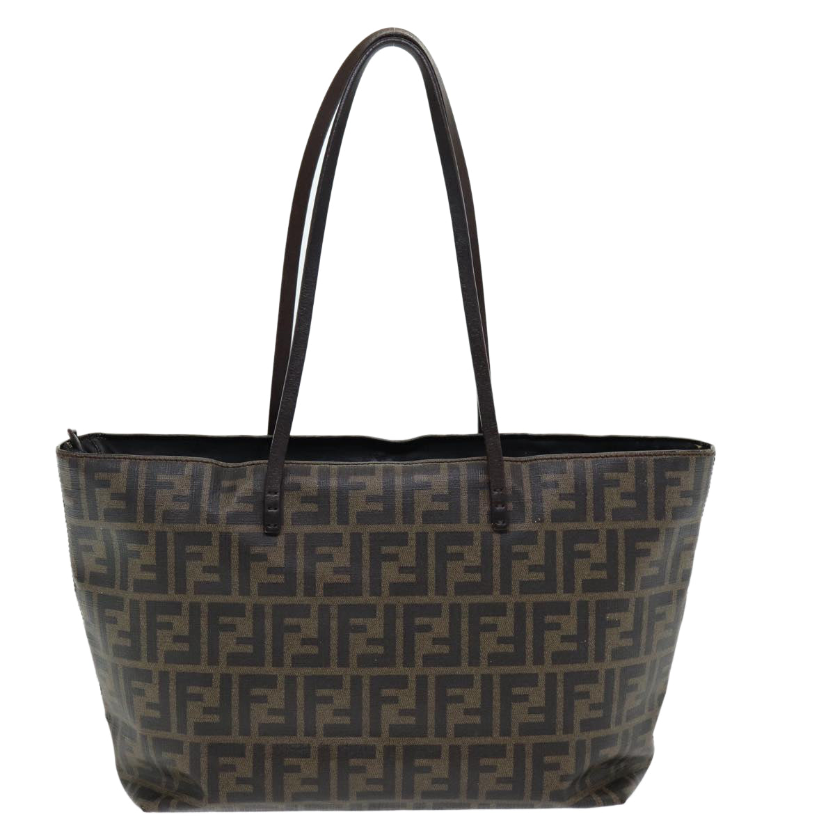 FENDI Zucca Canvas Tote Bag Brown Black gold 86249