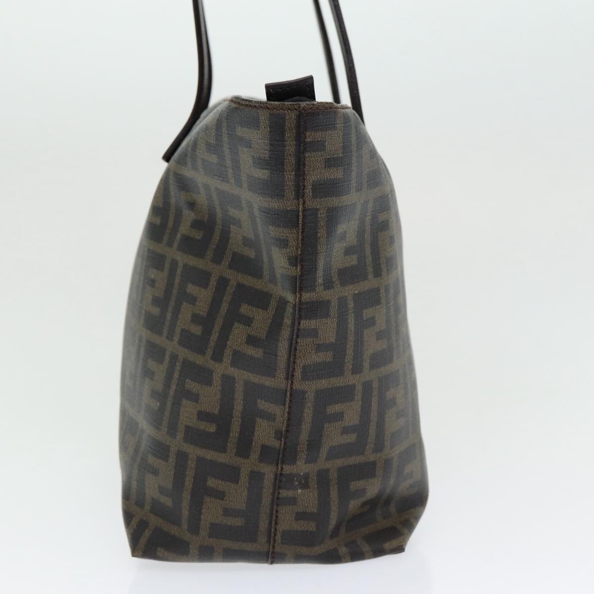 FENDI Zucca Canvas Tote Bag Brown Black gold 86249