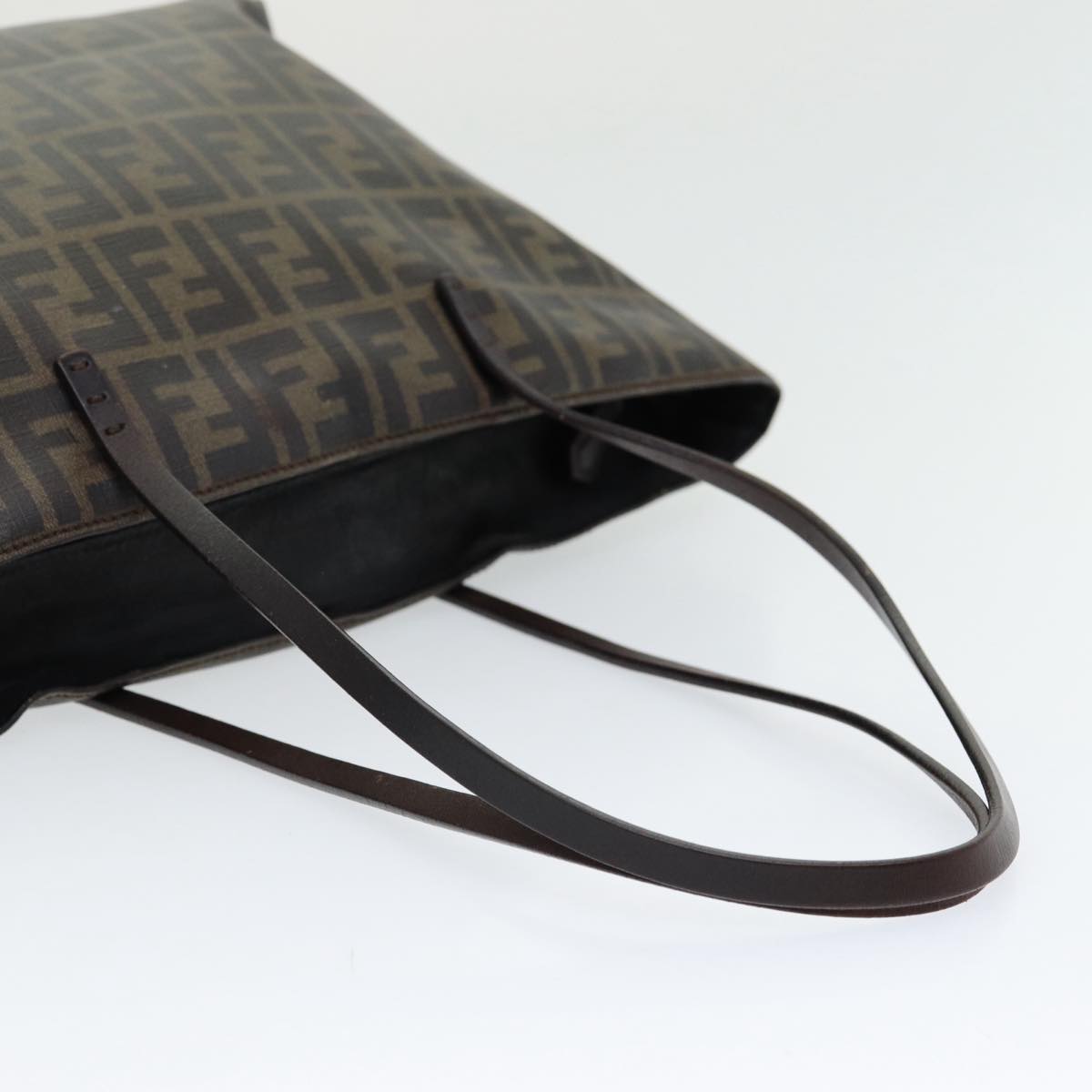 FENDI Zucca Canvas Tote Bag Brown Black gold 86249