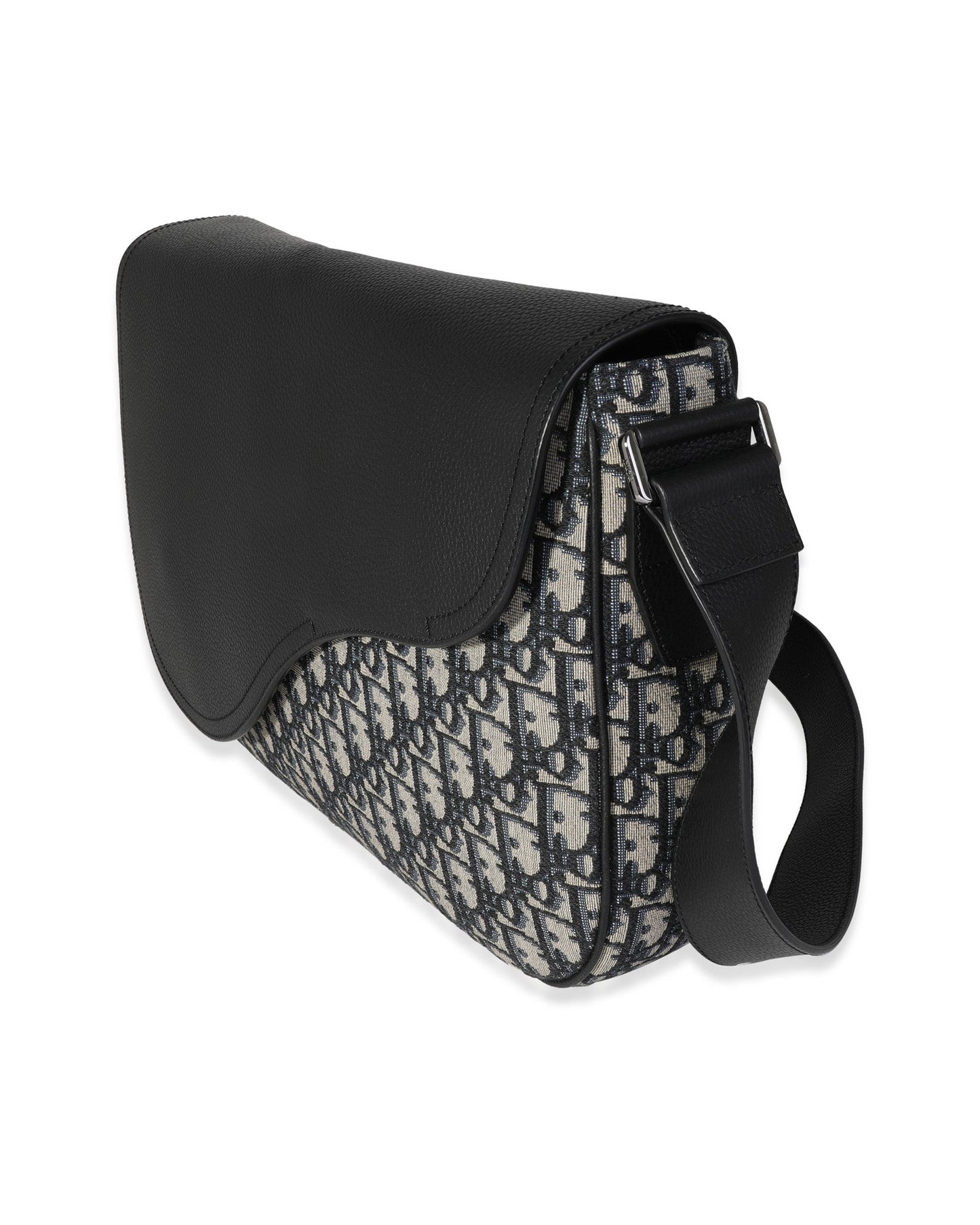 Dior Blue Oblique & Leather Saddle Messenger Bag