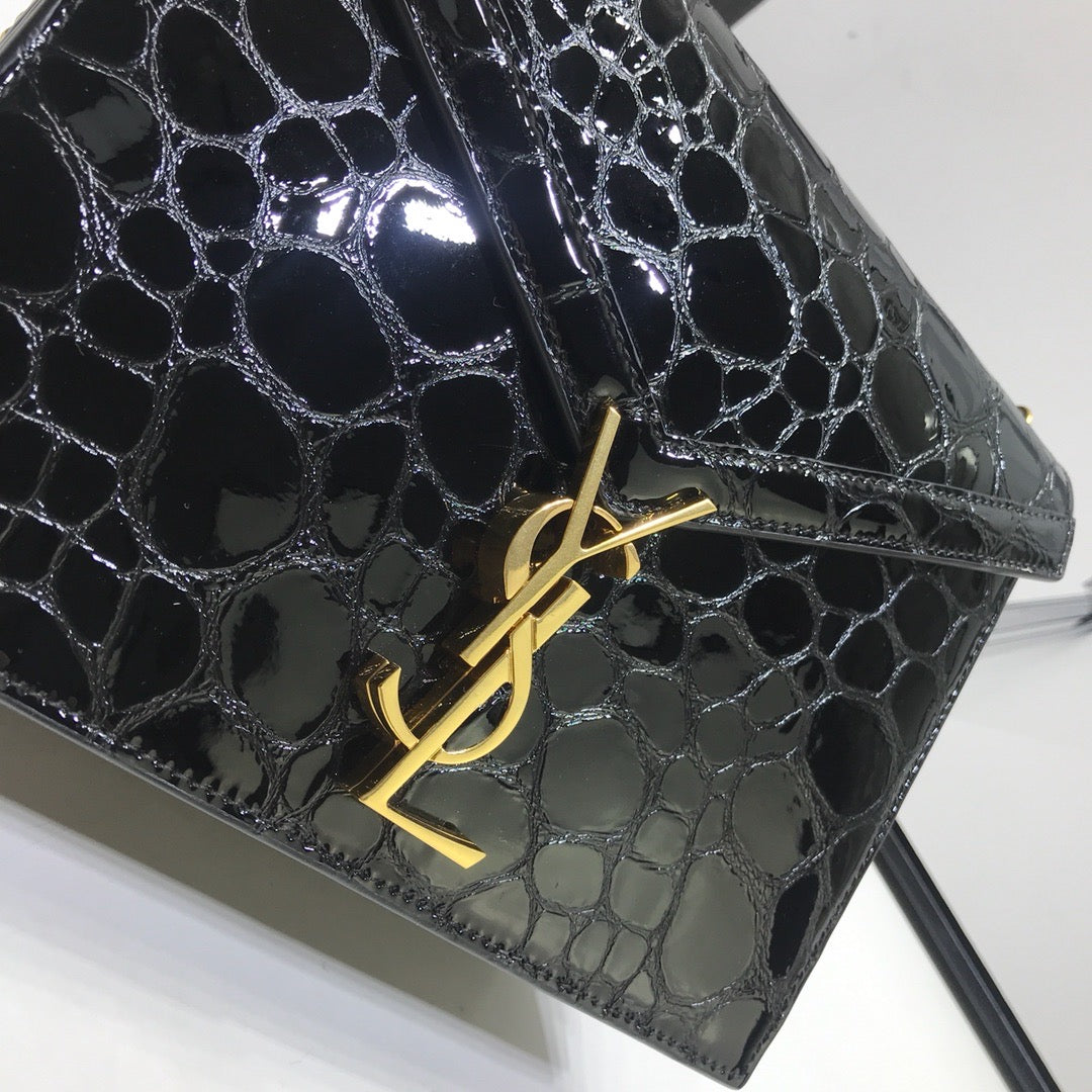 GLAMI Cassandra Small Crossbody Bag With Stone Print Black For Women 7.4in/19cm YSL