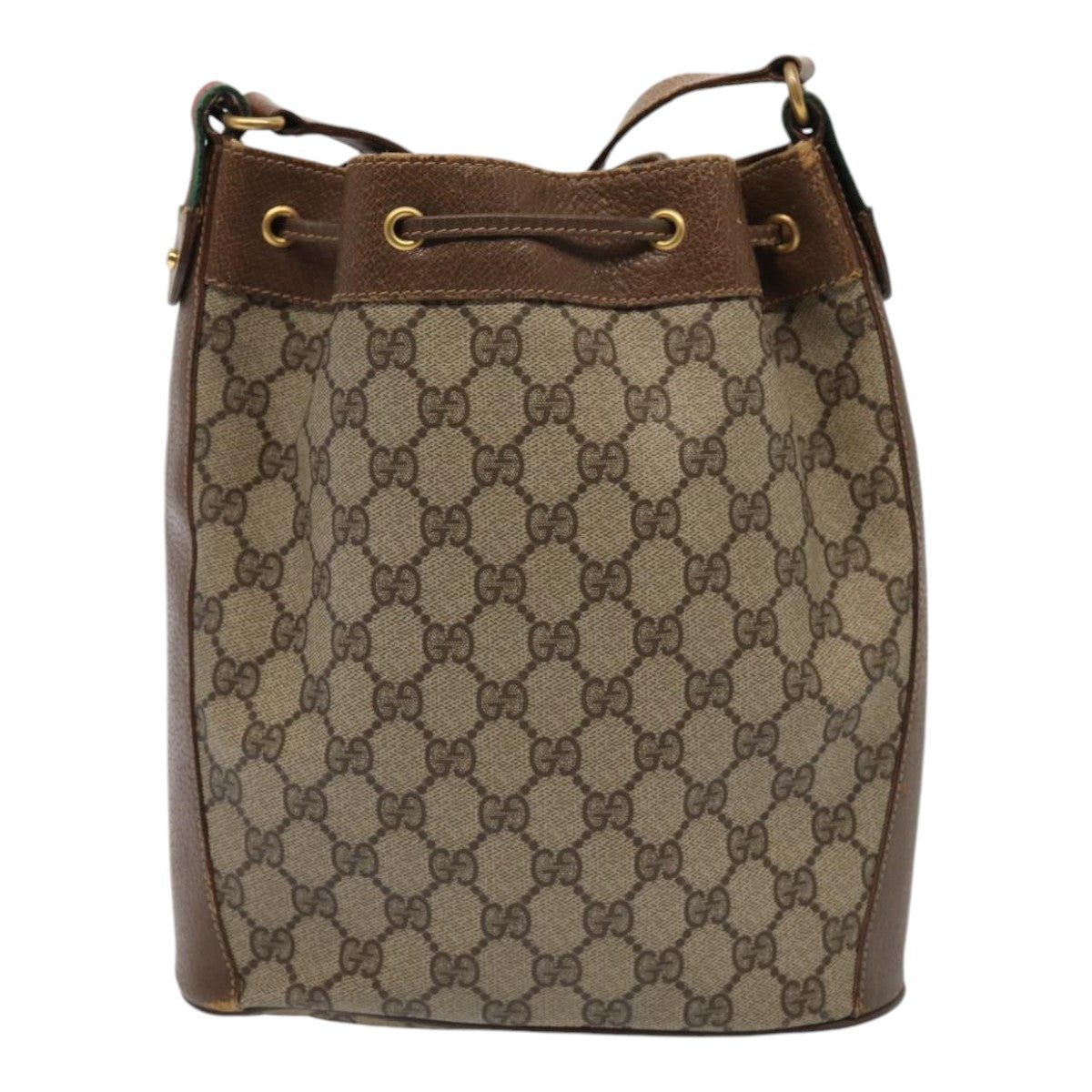 GUCCI GG Supreme Web Sherry Line Shoulder Bag Beige Gold 41 02 034 86914