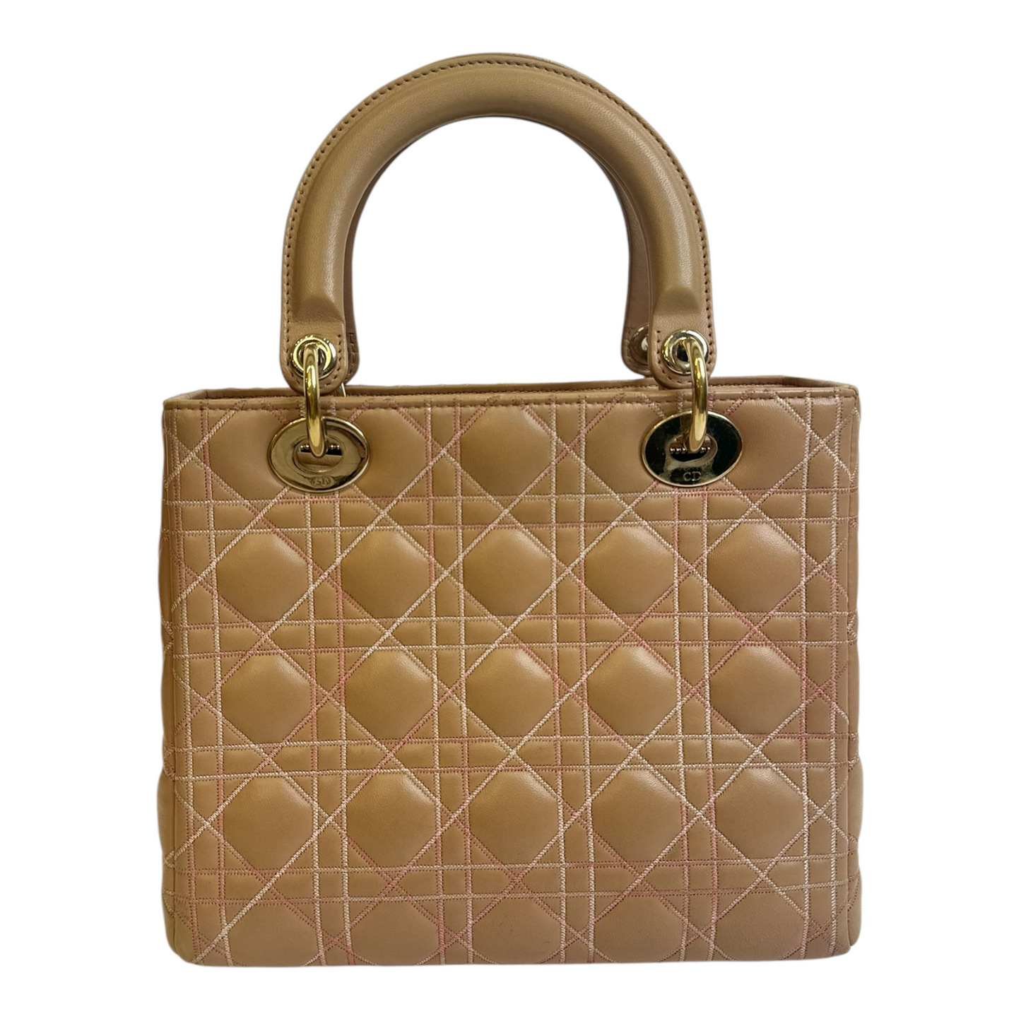 Christian Dior Lady Dior Patent Cannage Medium Beige