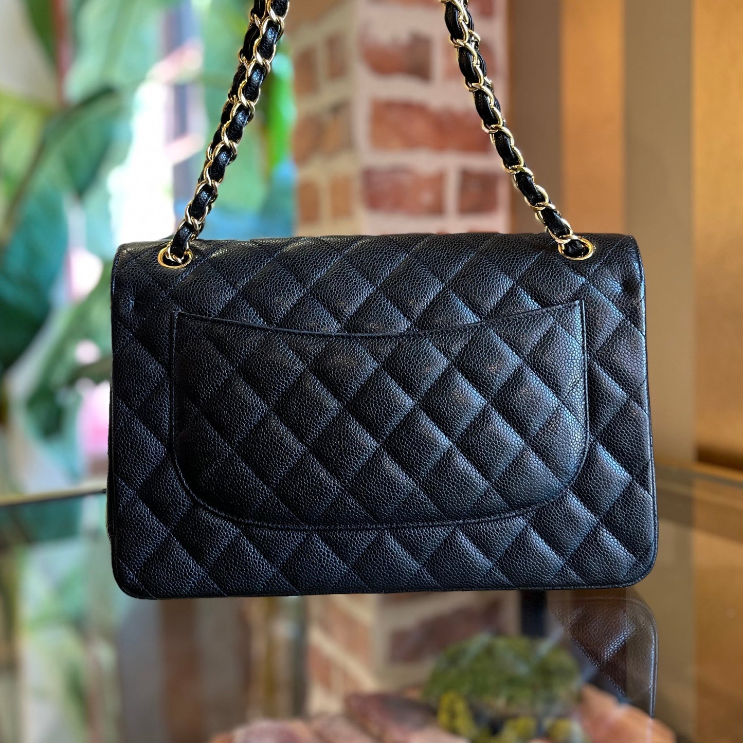 CHANEL Double Flap Jumbo Caviar Shoulder Bag