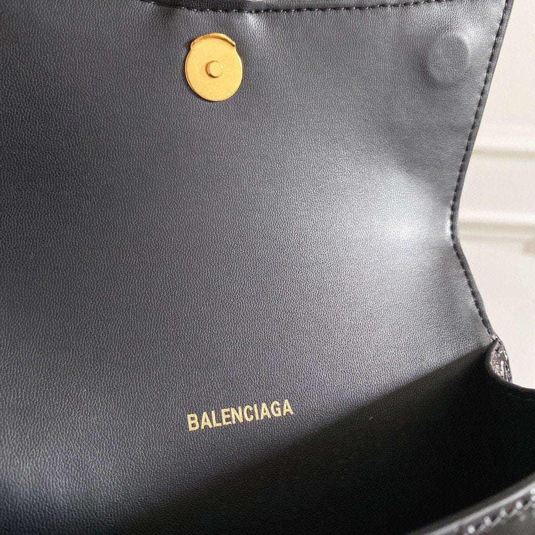 Balen Hourglass XS Handbag In Black, For Women, WomenÃ¢â‚¬â„¢s Bags 7.4in/19cm