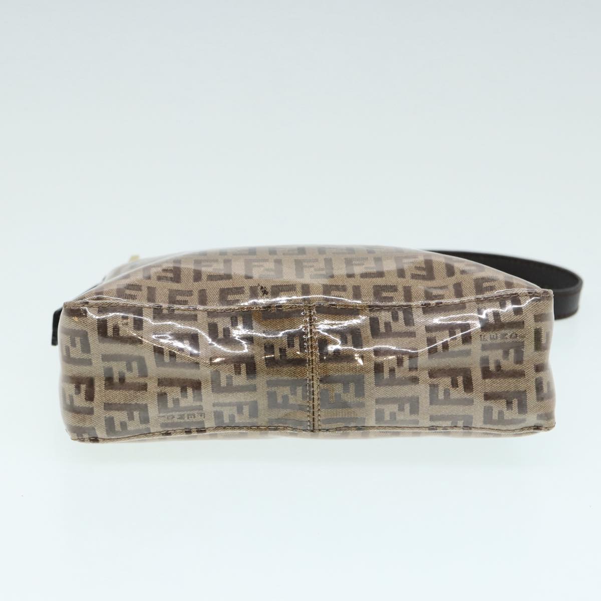 FENDI Zucchino Canvas Hand Bag Beige Gold 87208
