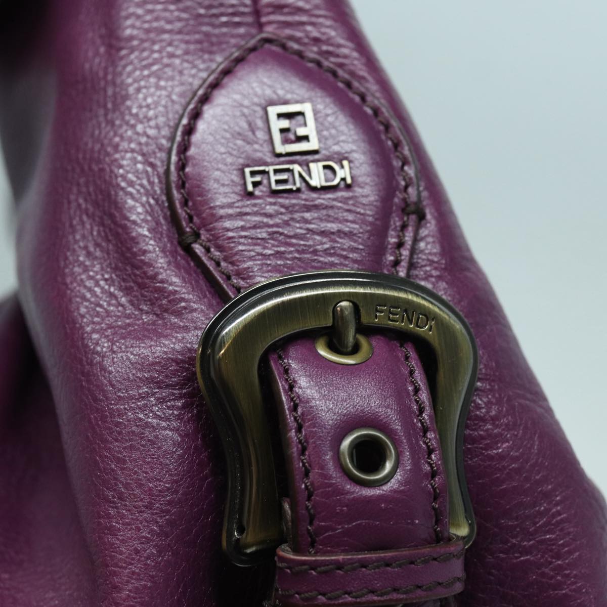 FENDI Shoulder Bag Leather Purple 87215