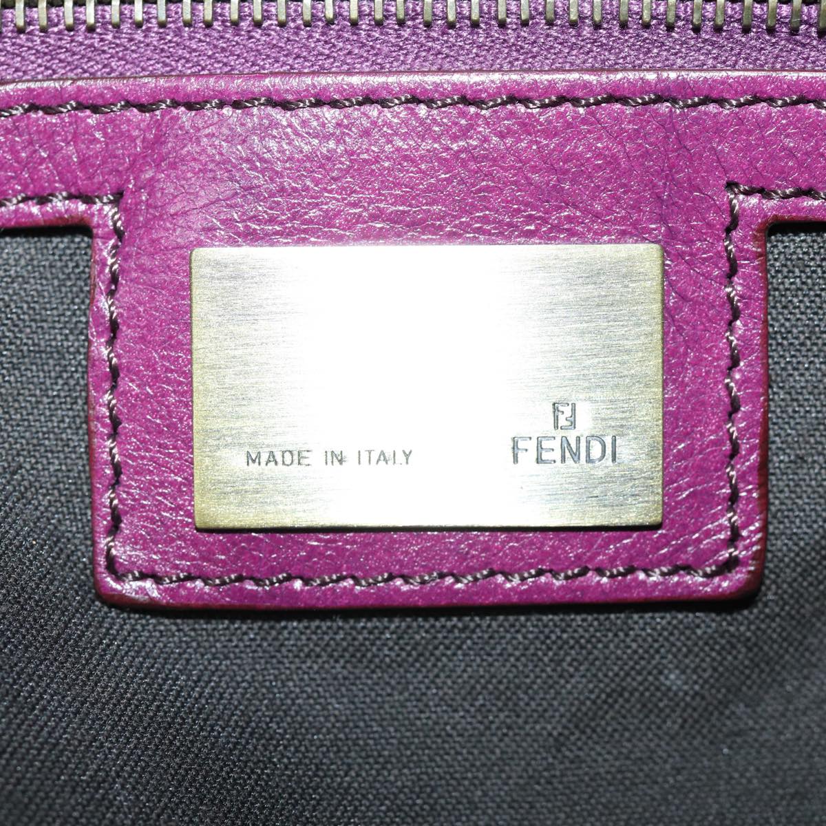 FENDI Shoulder Bag Leather Purple 87215