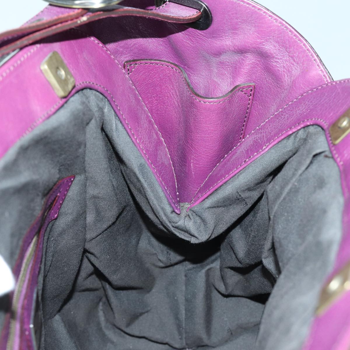 FENDI Shoulder Bag Leather Purple 87215