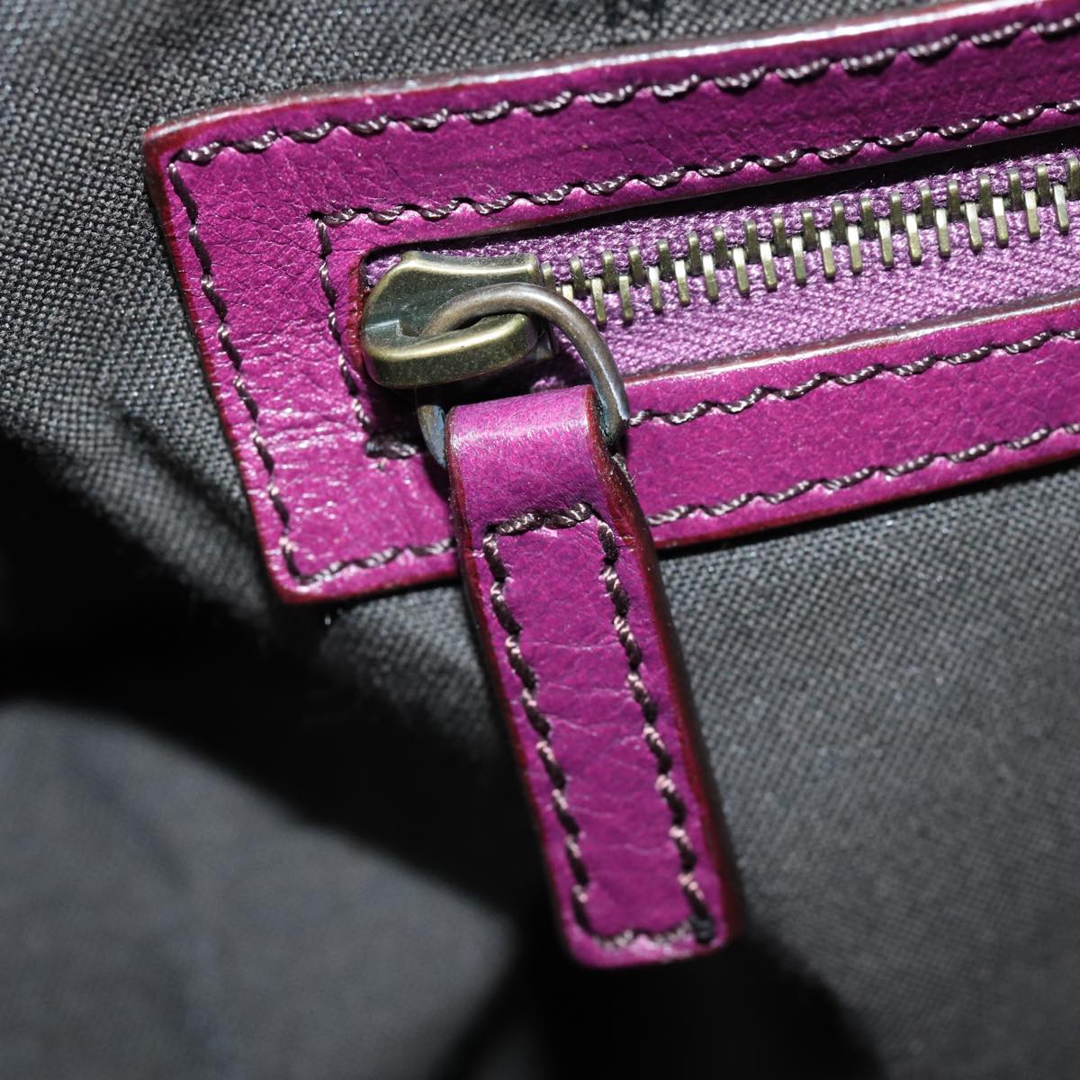 FENDI Shoulder Bag Leather Purple 87215