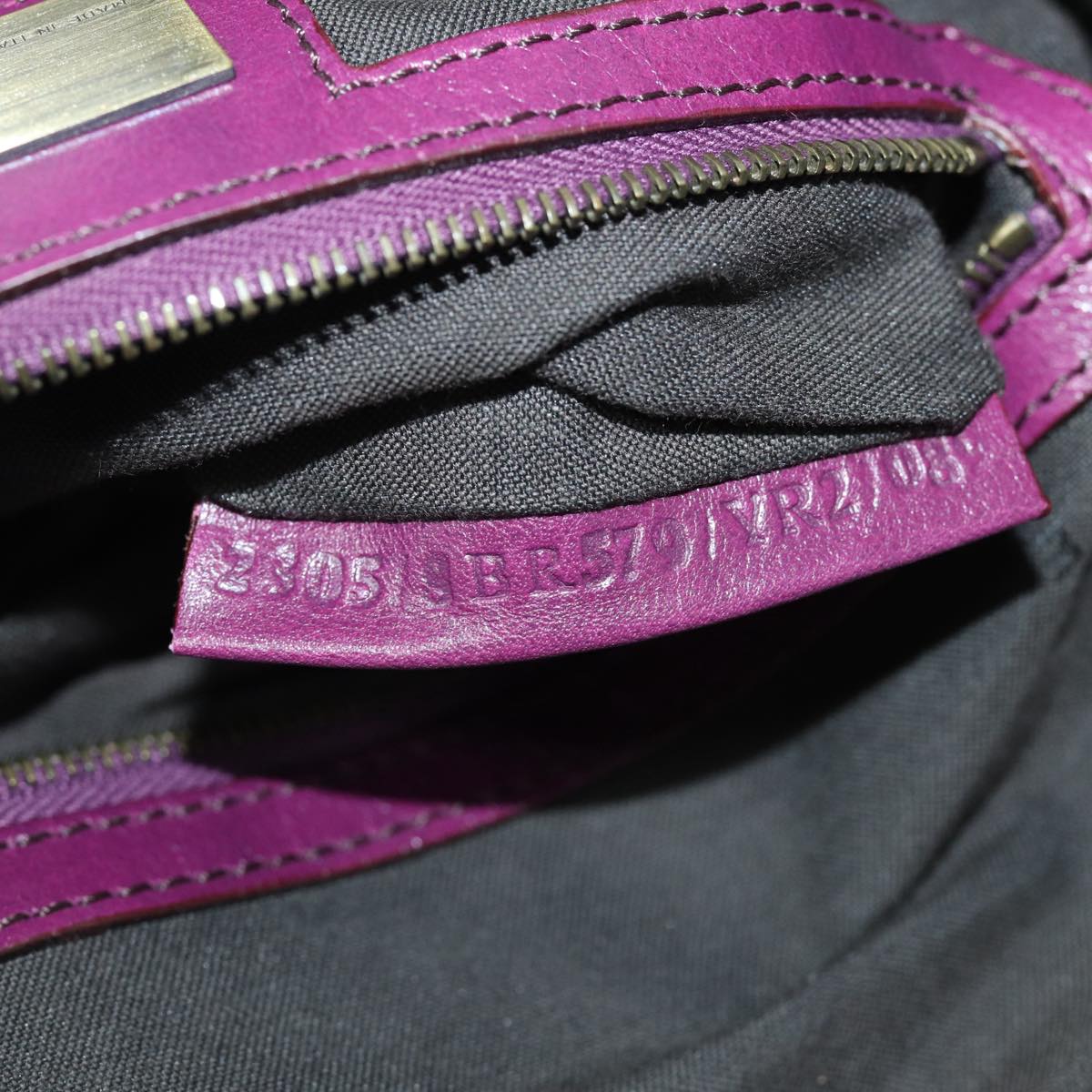 FENDI Shoulder Bag Leather Purple 87215