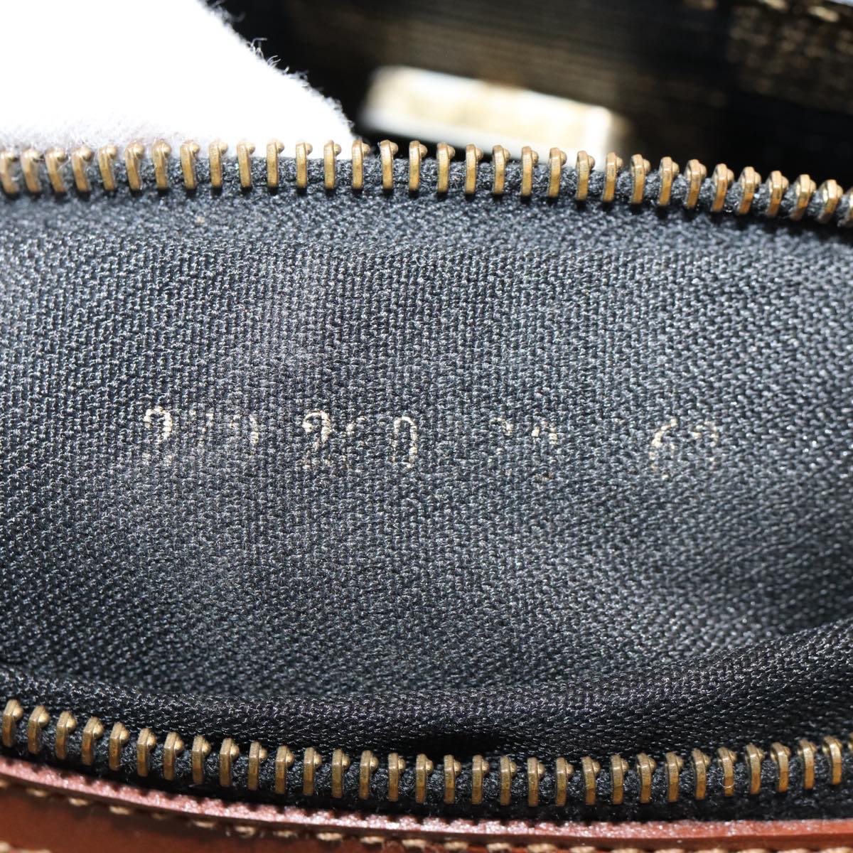 FENDI Pecan Canvas Hand Bag 2way Brown Black 87252