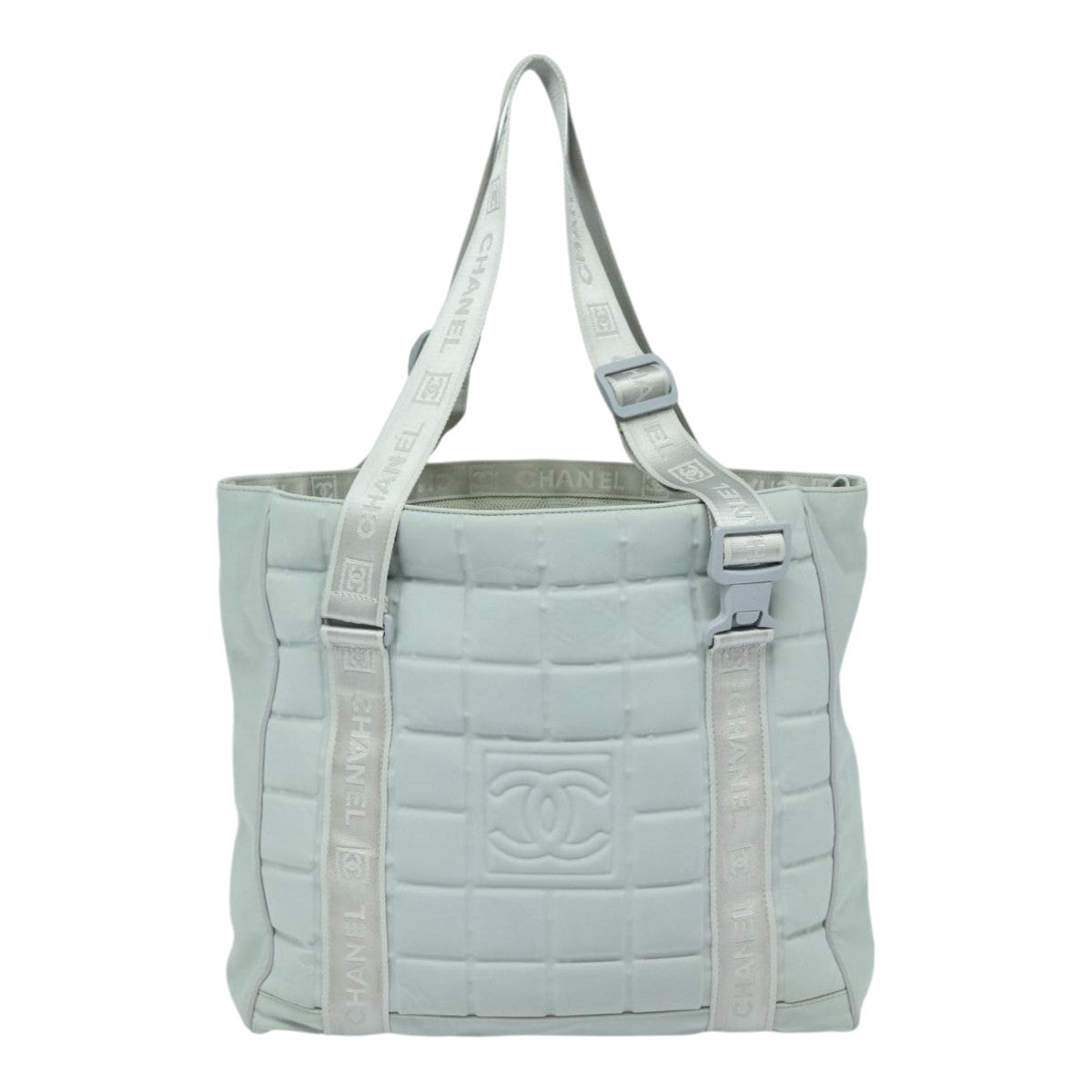 CHANEL Sports Tote Bag Nylon Gray CC 87271
