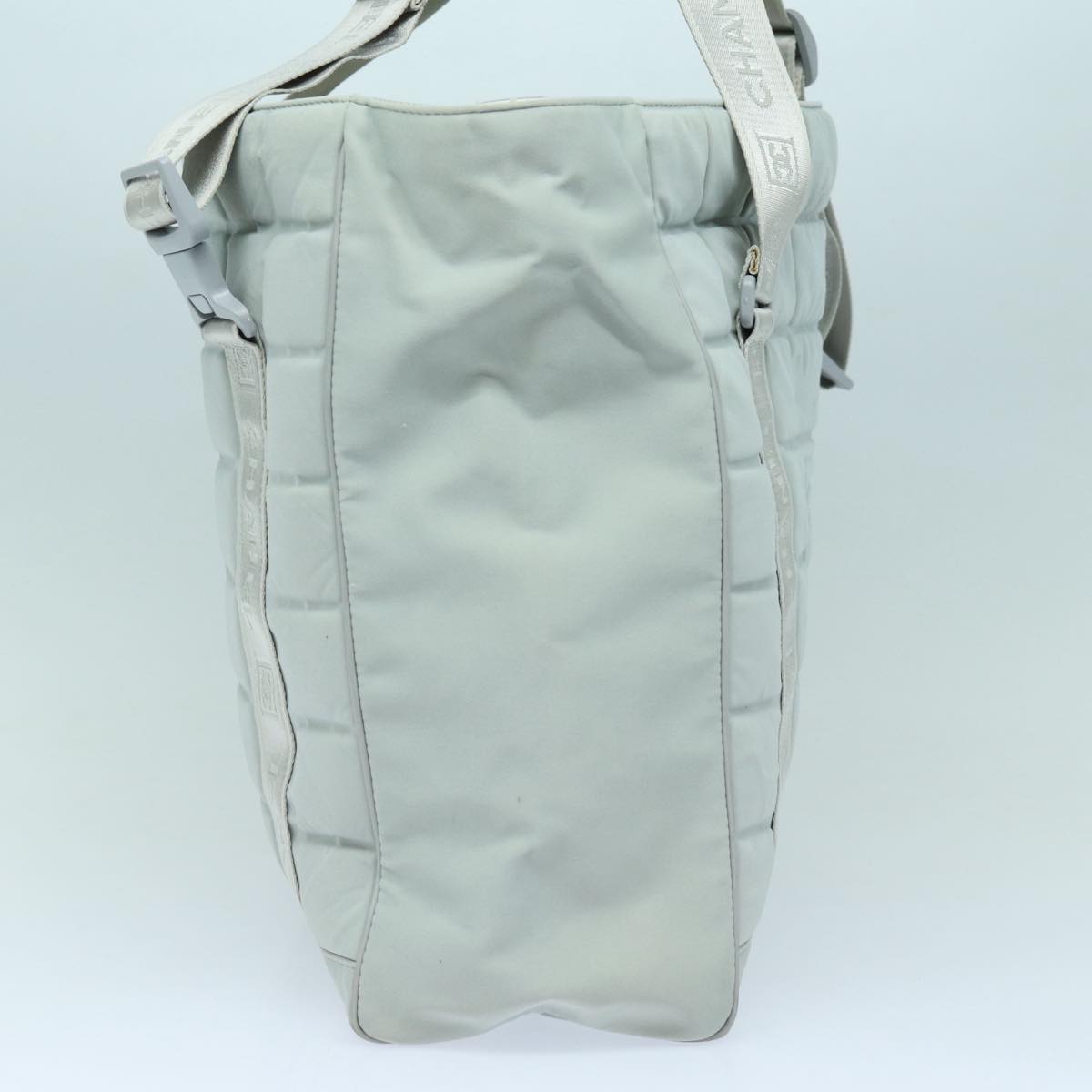 CHANEL Sports Tote Bag Nylon Gray CC 87271