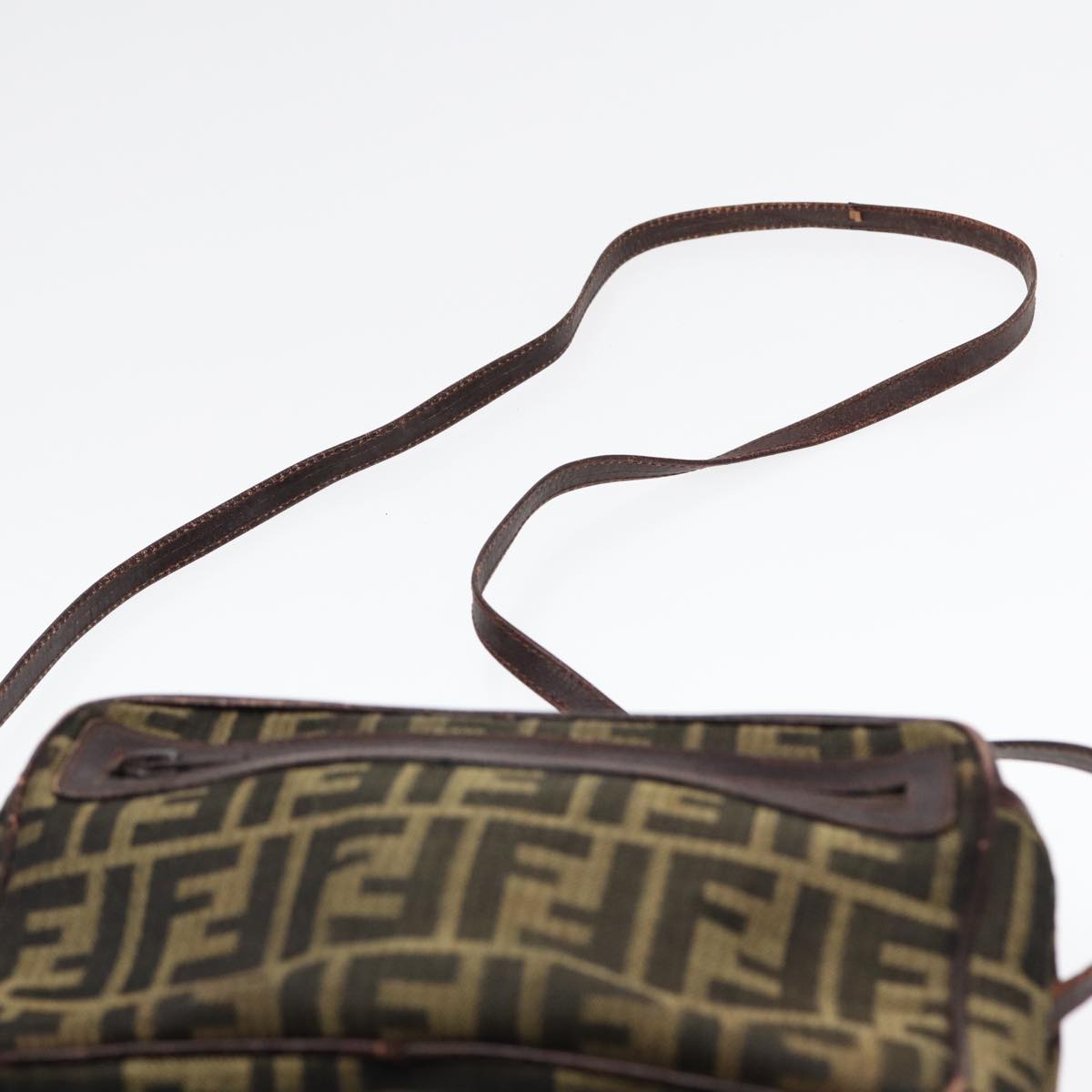 FENDI Zucca Canvas Pecan Canvas Shoulder Bag 2Set Brown Beige 87321