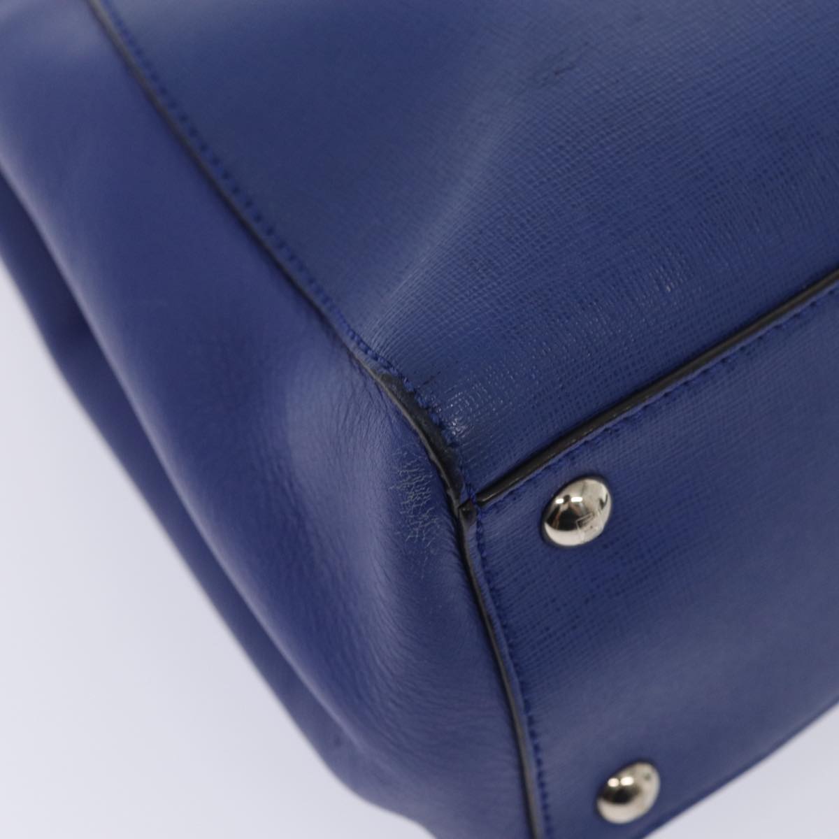FENDI To joule Hand Bag Leather 2way Blue 87435