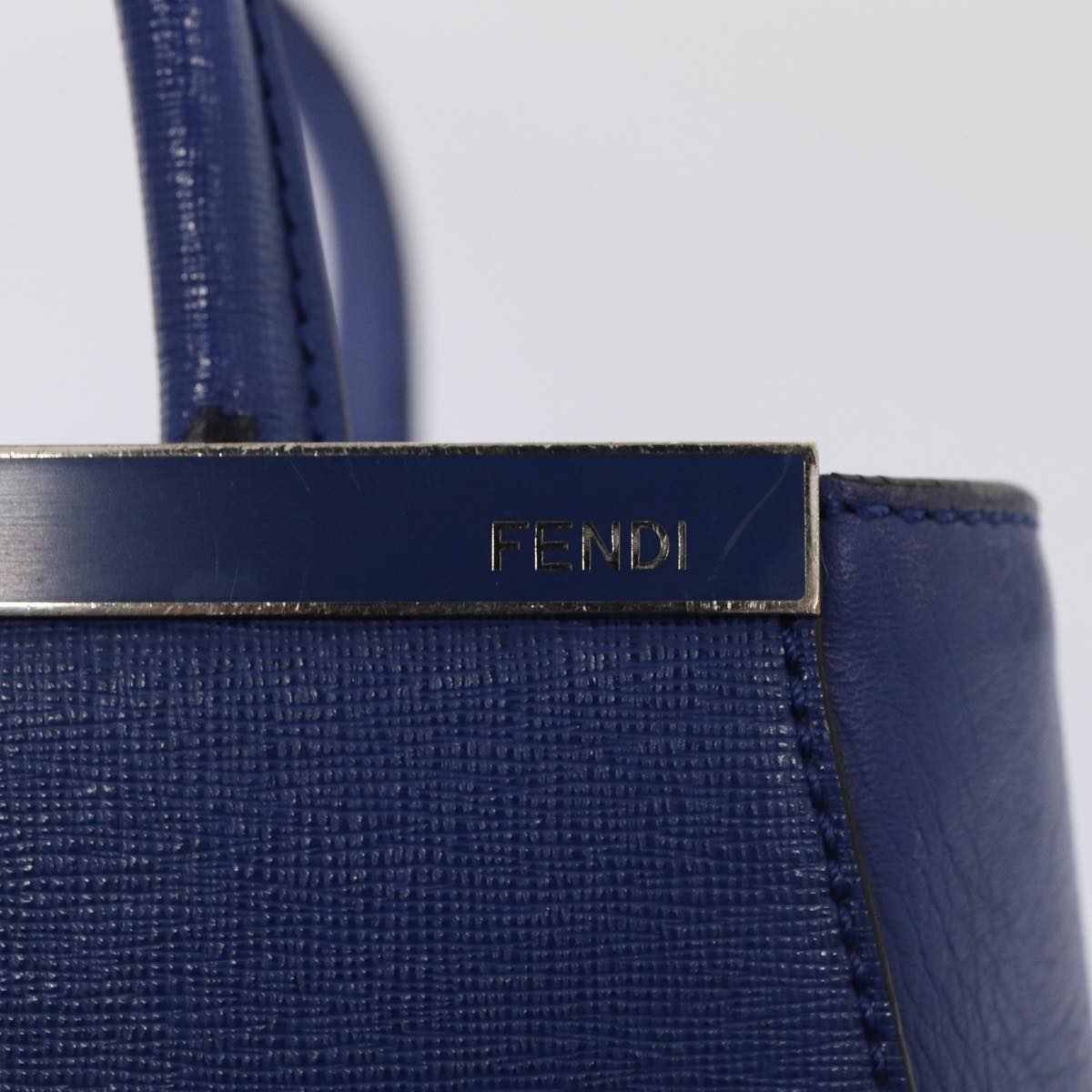 FENDI To joule Hand Bag Leather 2way Blue 87435