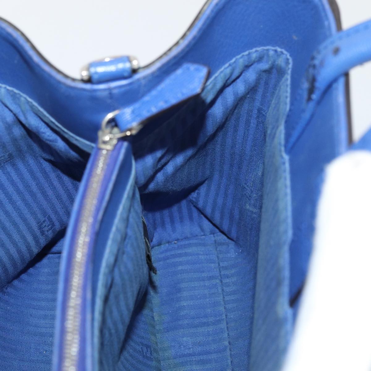 FENDI To joule Hand Bag Leather 2way Blue 87435