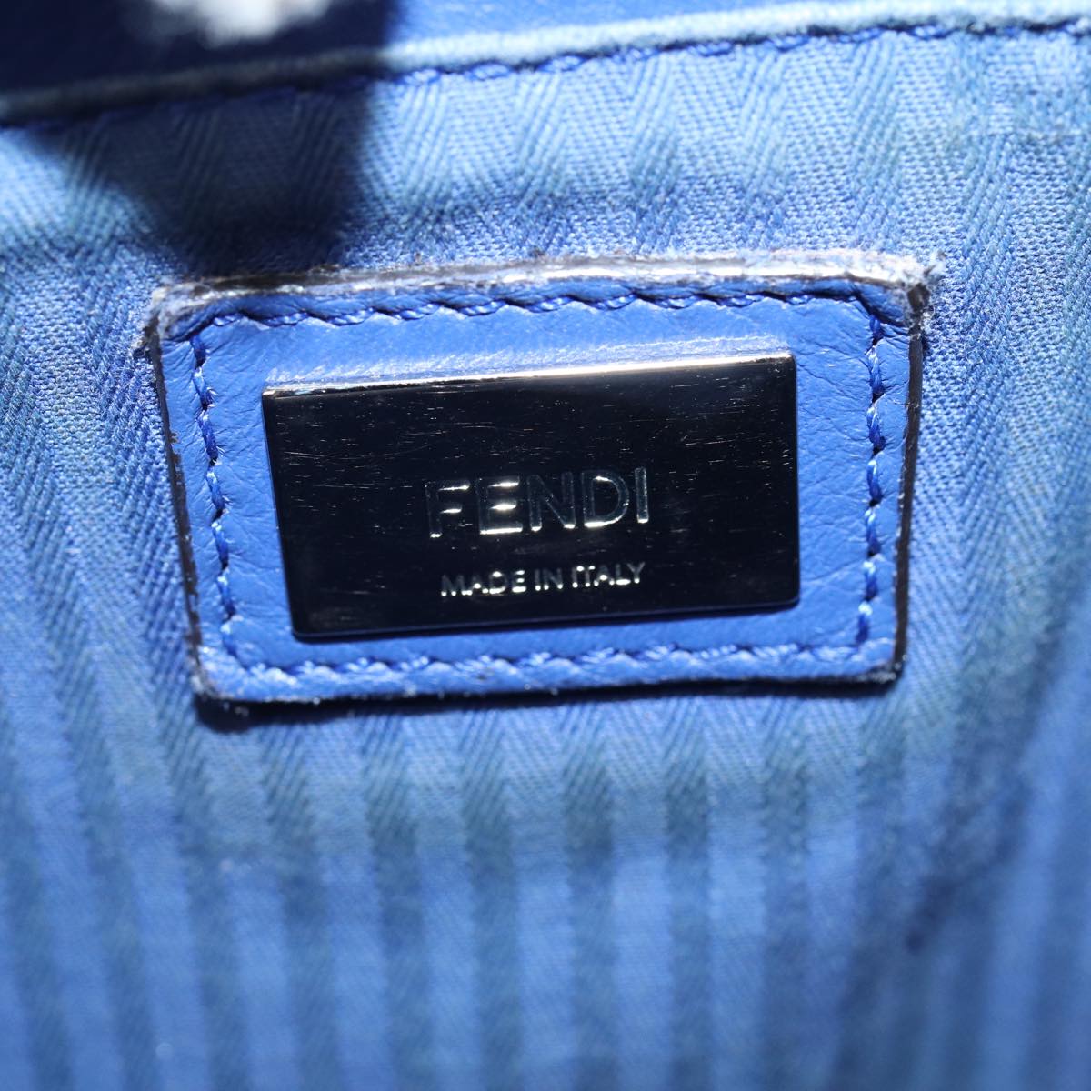 FENDI To joule Hand Bag Leather 2way Blue 87435
