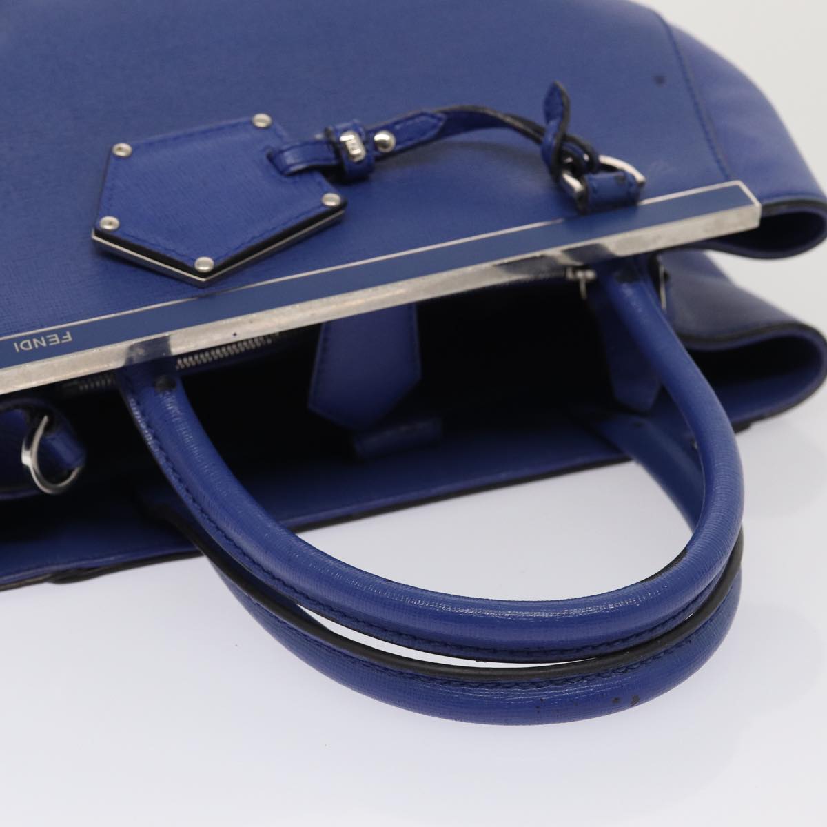 FENDI To joule Hand Bag Leather 2way Blue 87435