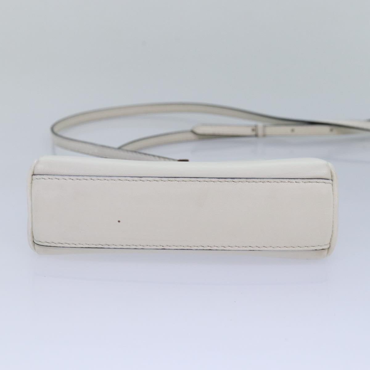 FENDI Peek A Boo Small Shoulder Bag Leather 2way White 87645
