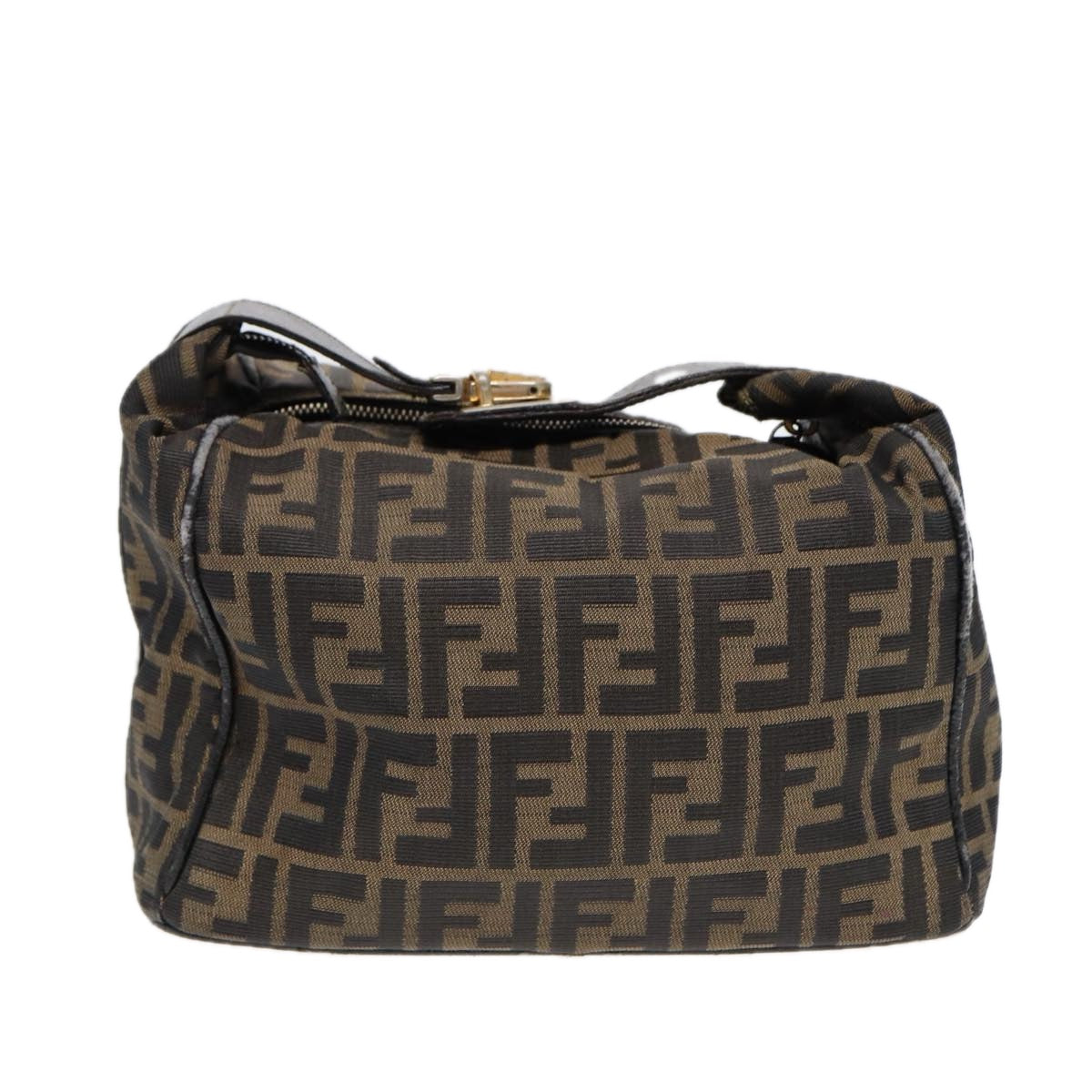 FENDI Zucca Canvas Hand Bag Brown 87646