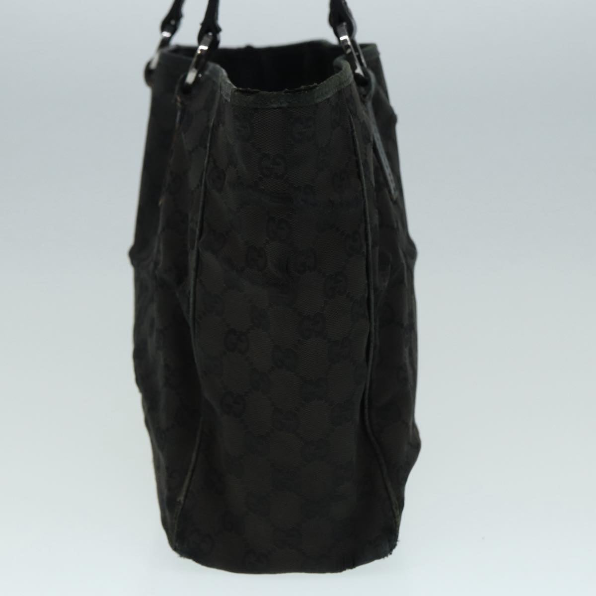 GUCCI GG Canvas Shoulder Bag Black Silver 113017 002404 87780
