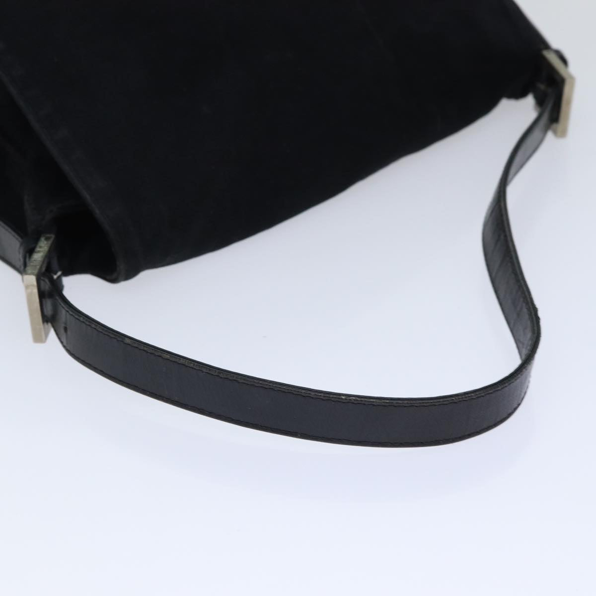 FENDI Mamma Baguette Shoulder Bag Nylon Black Silver 87809