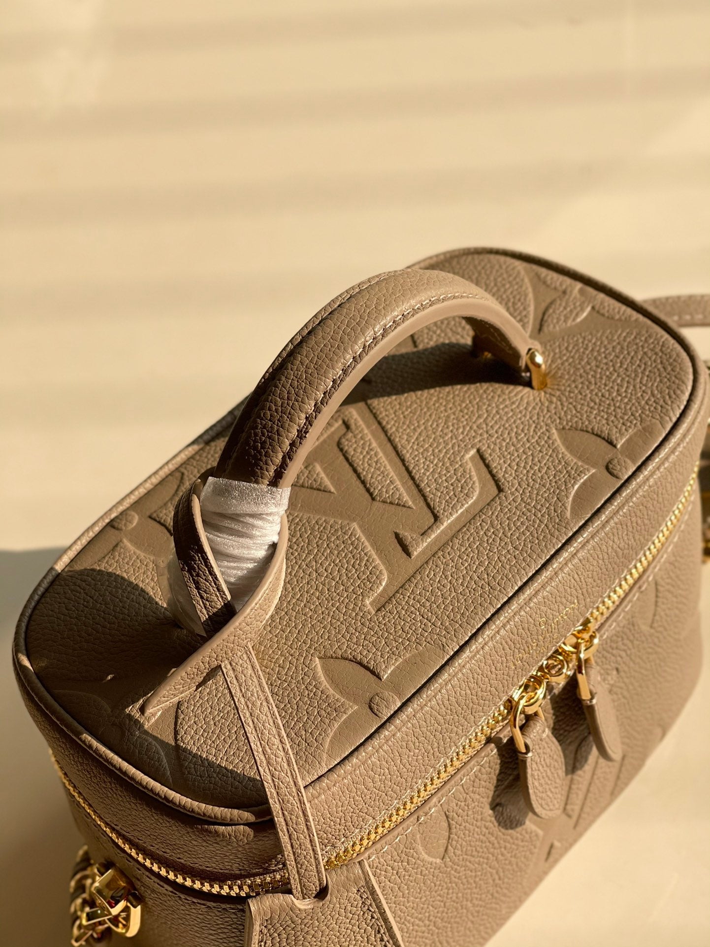 LV Vanity PM Handbag Monogram Empreinte Tourterelle Beige For Women, WomenÃ¢â‚¬â„¢s Handbags, Shoulder And Crossbody Bags 7.5in/19cm LV M45608