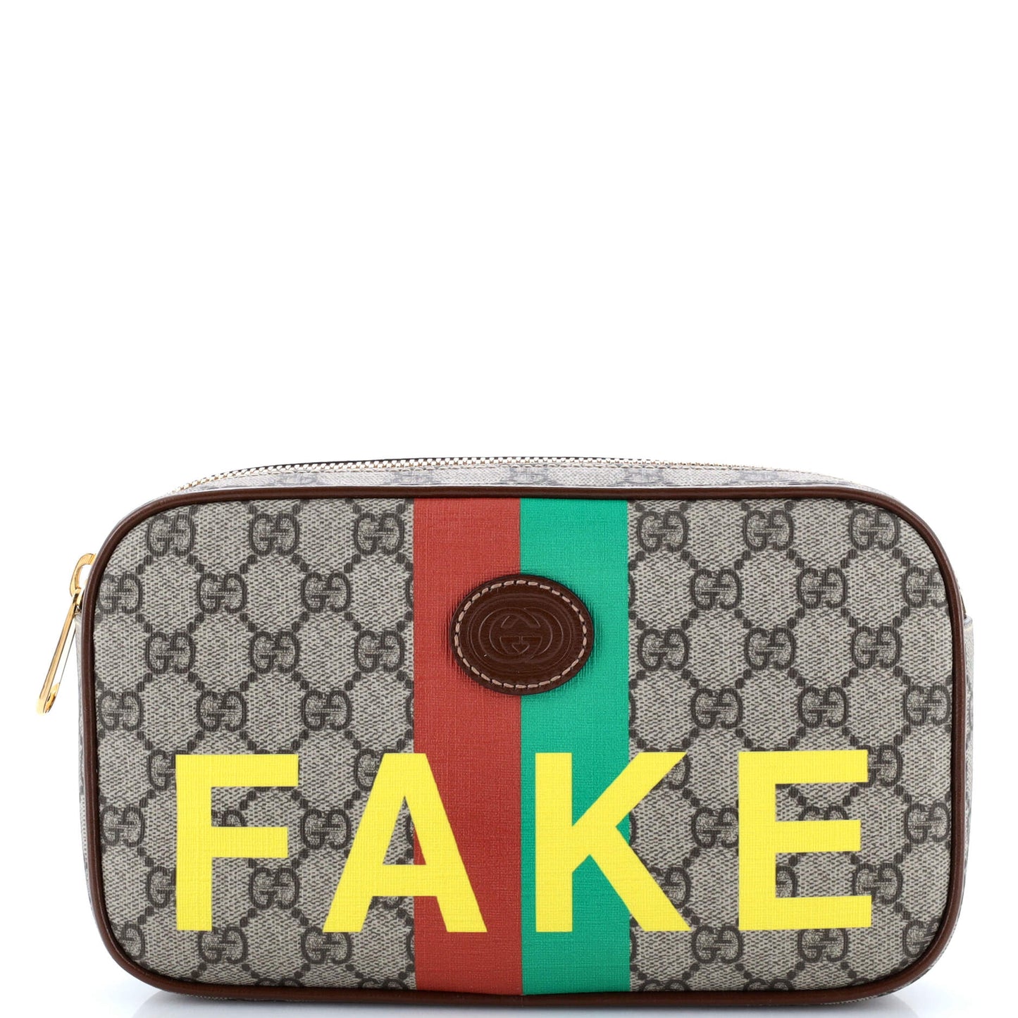 Fake/Not Zip Belt Bag Printed GG Coated Canvas
