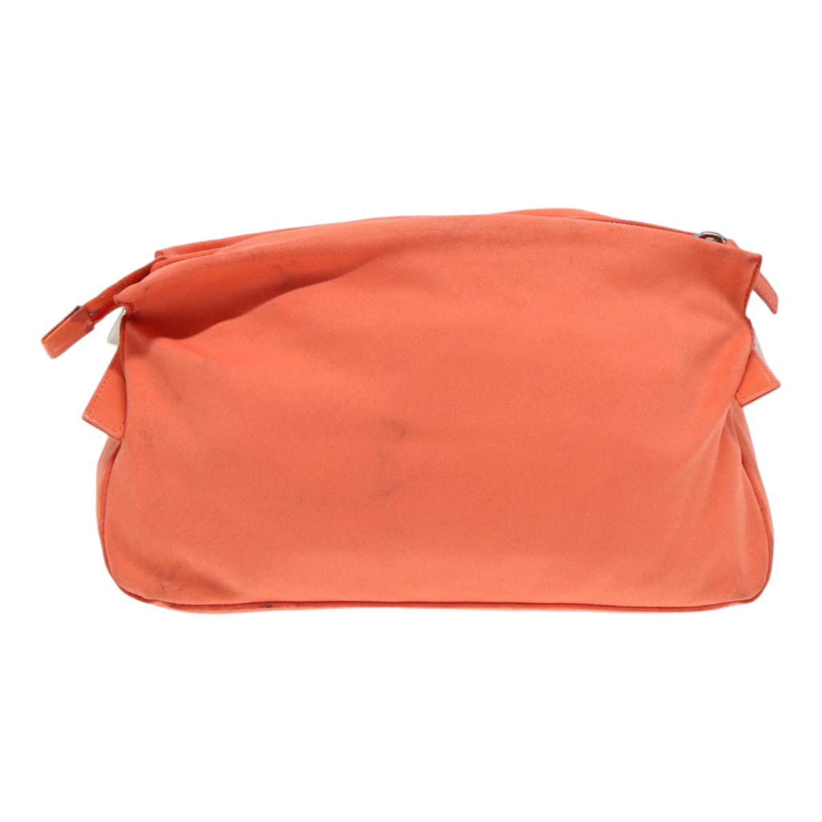 FENDI Mamma Baguette Shoulder Bag Nylon Orange Silver 88076
