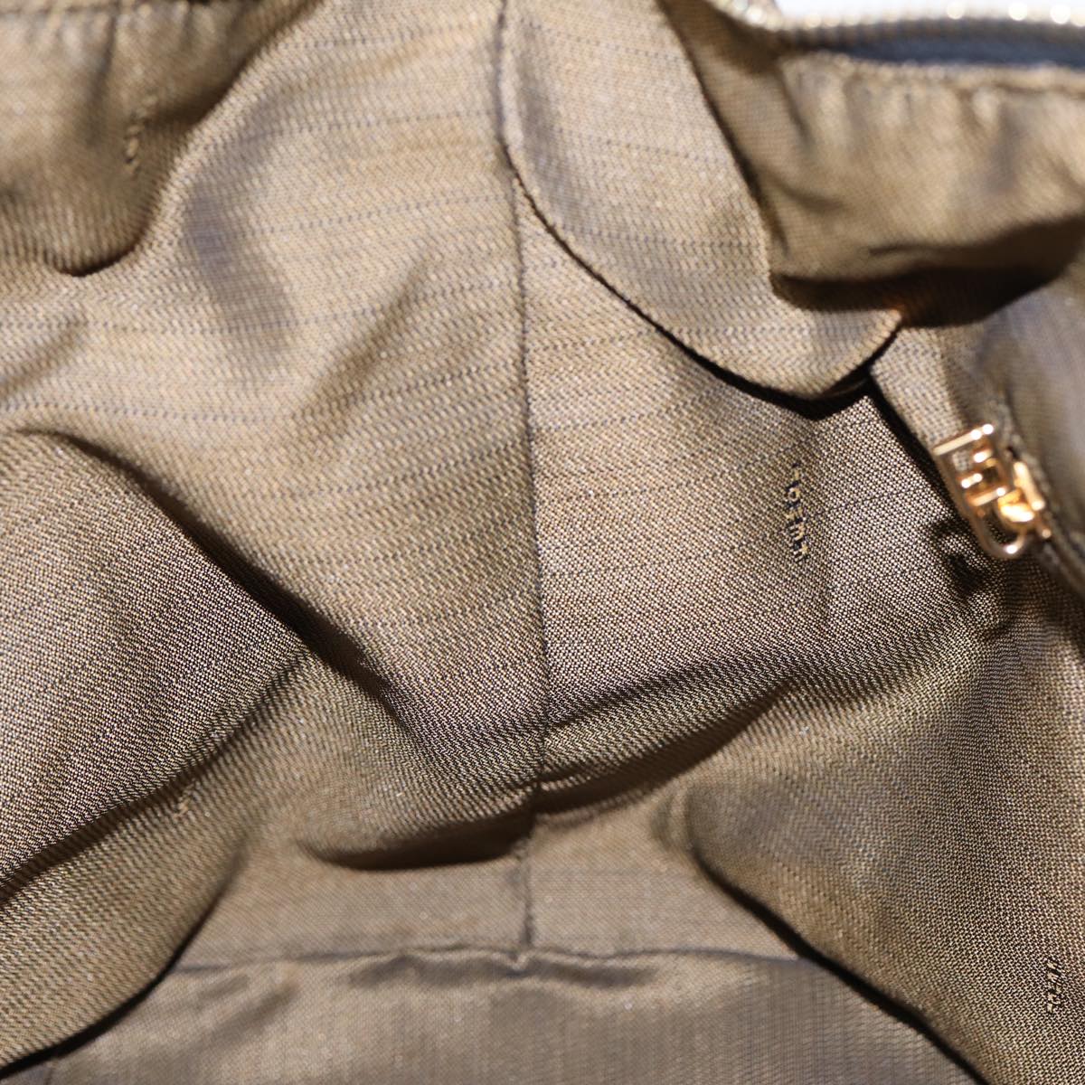 FENDI Zucca Canvas Hand Bag Brown Black gold 88081