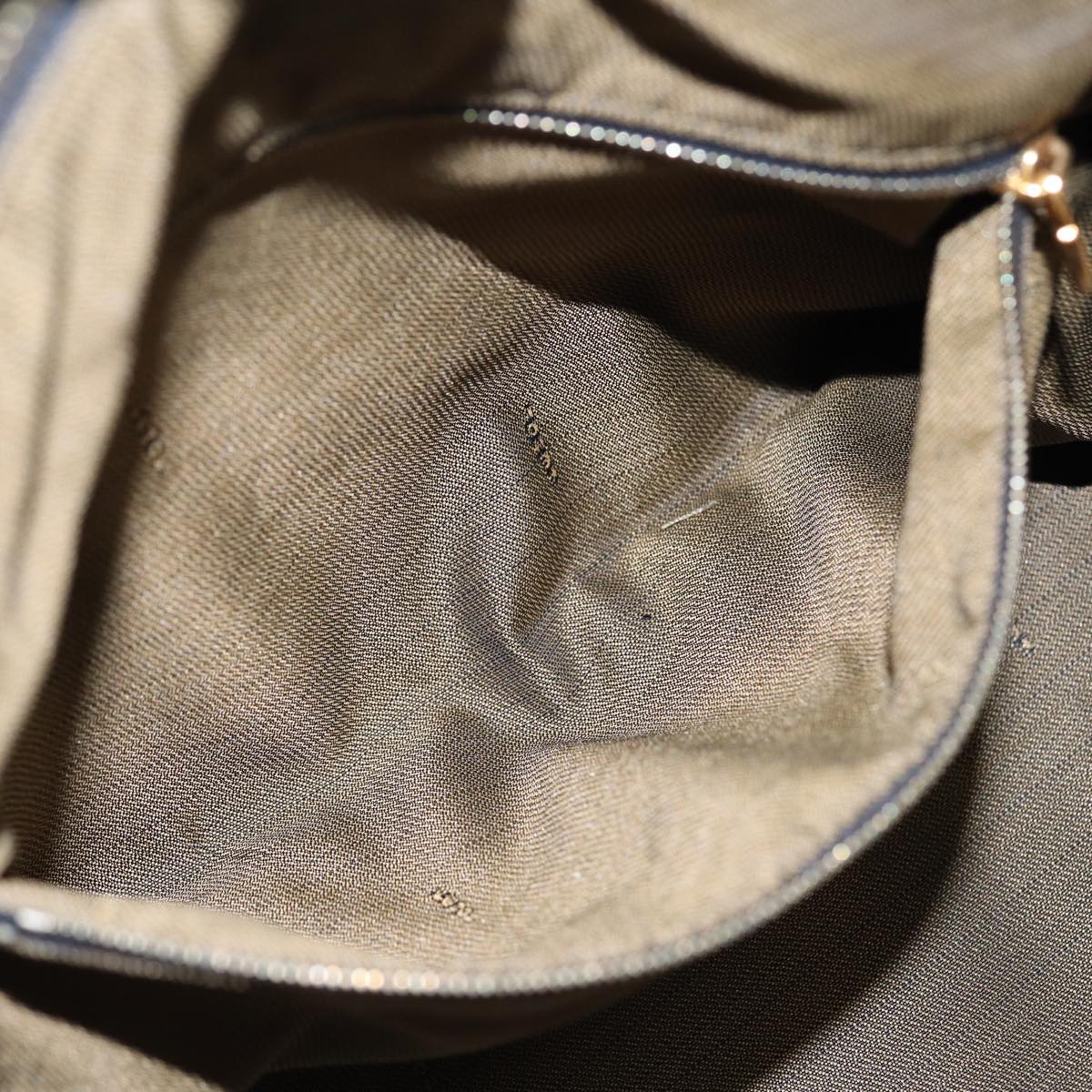 FENDI Zucca Canvas Hand Bag Brown Black gold 88081