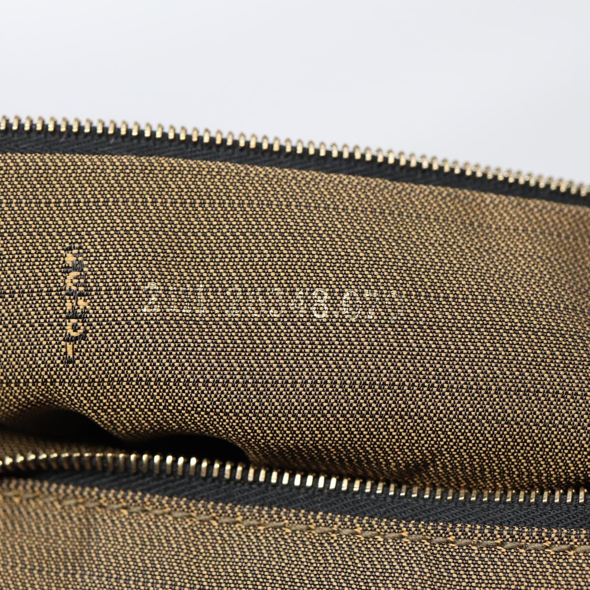 FENDI Zucca Canvas Hand Bag Brown Black gold 88081