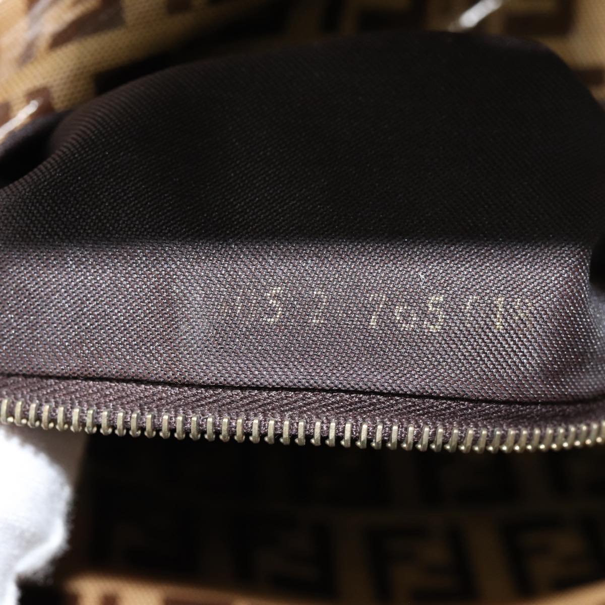 FENDI Zucchino Canvas Hand Bag Beige Gold 88084