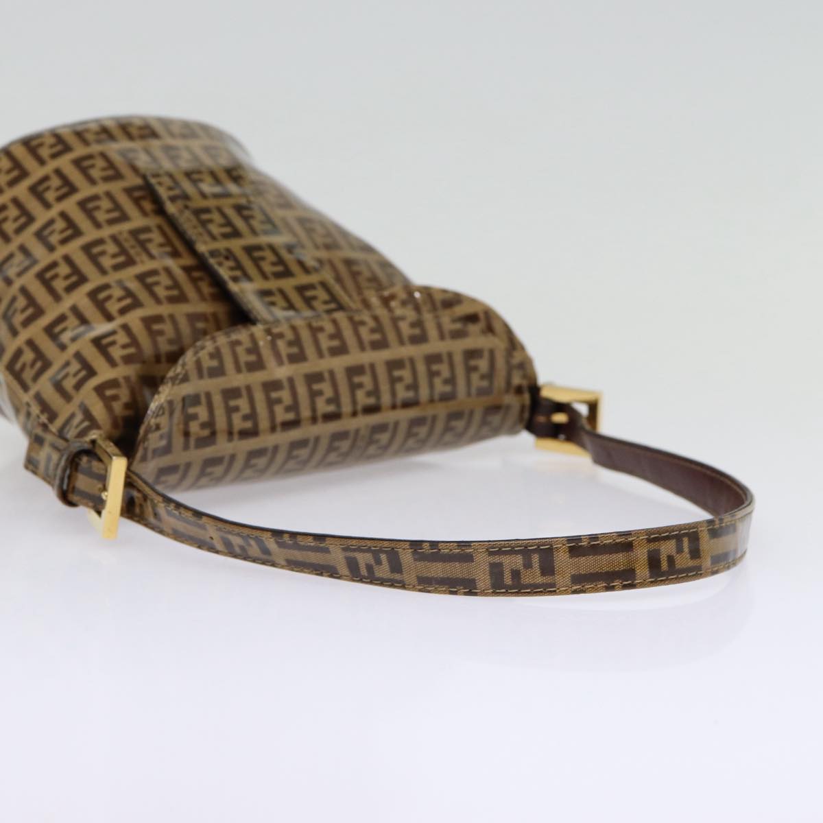FENDI Zucchino Canvas Hand Bag Beige Gold 88084
